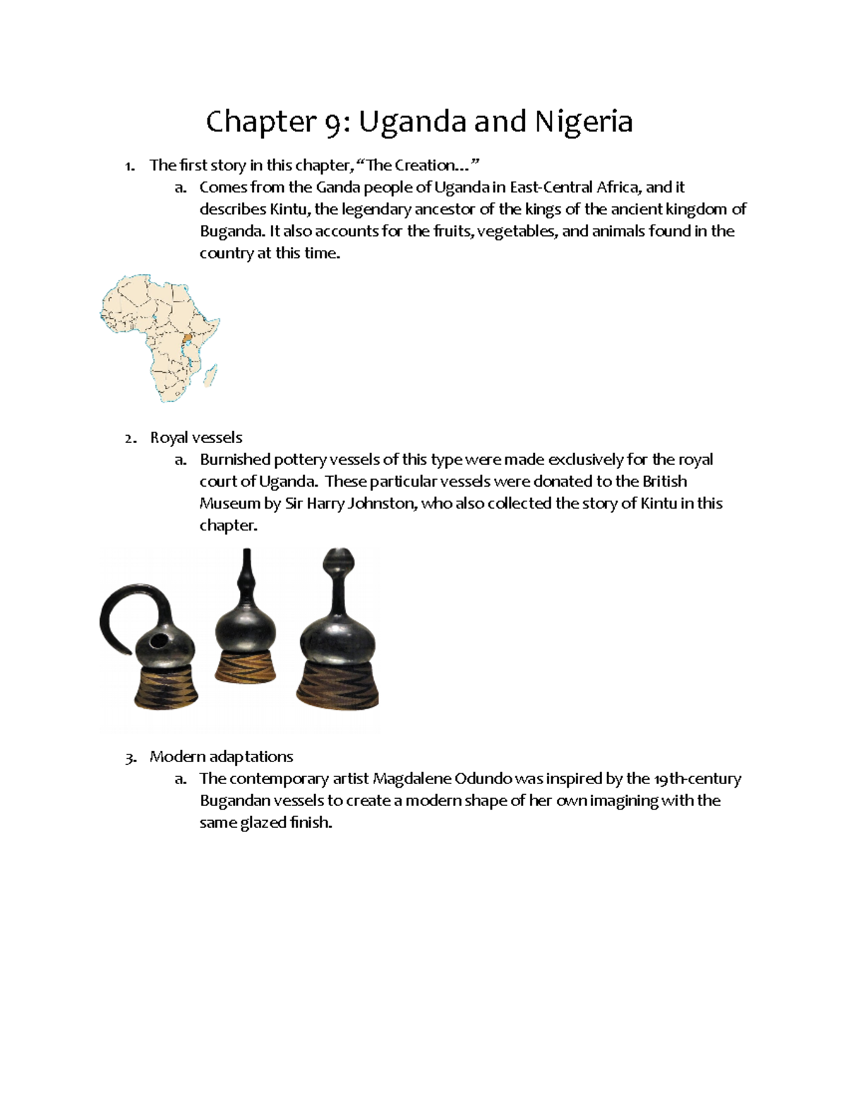 HUM1015 Chapter 9 Lecture Notes Chapter 9 Uganda and Nigeria The