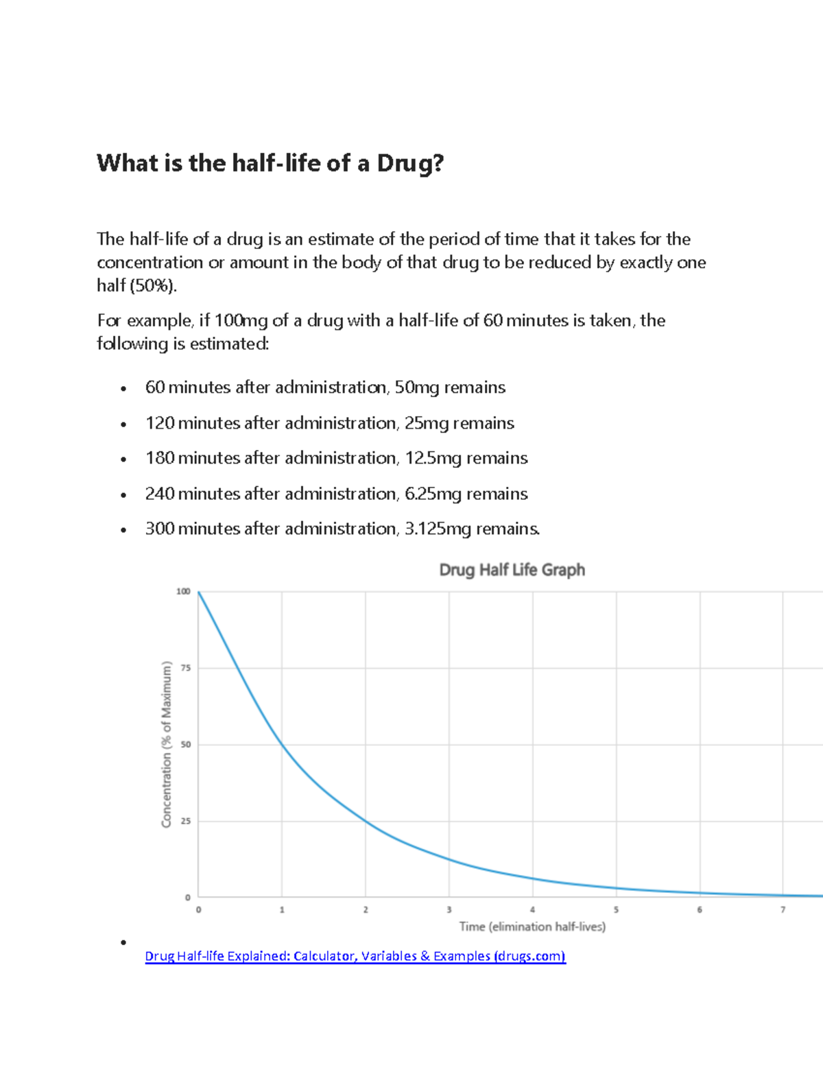 Half life examples - What is the half-life of a Drug? The half-life of ...