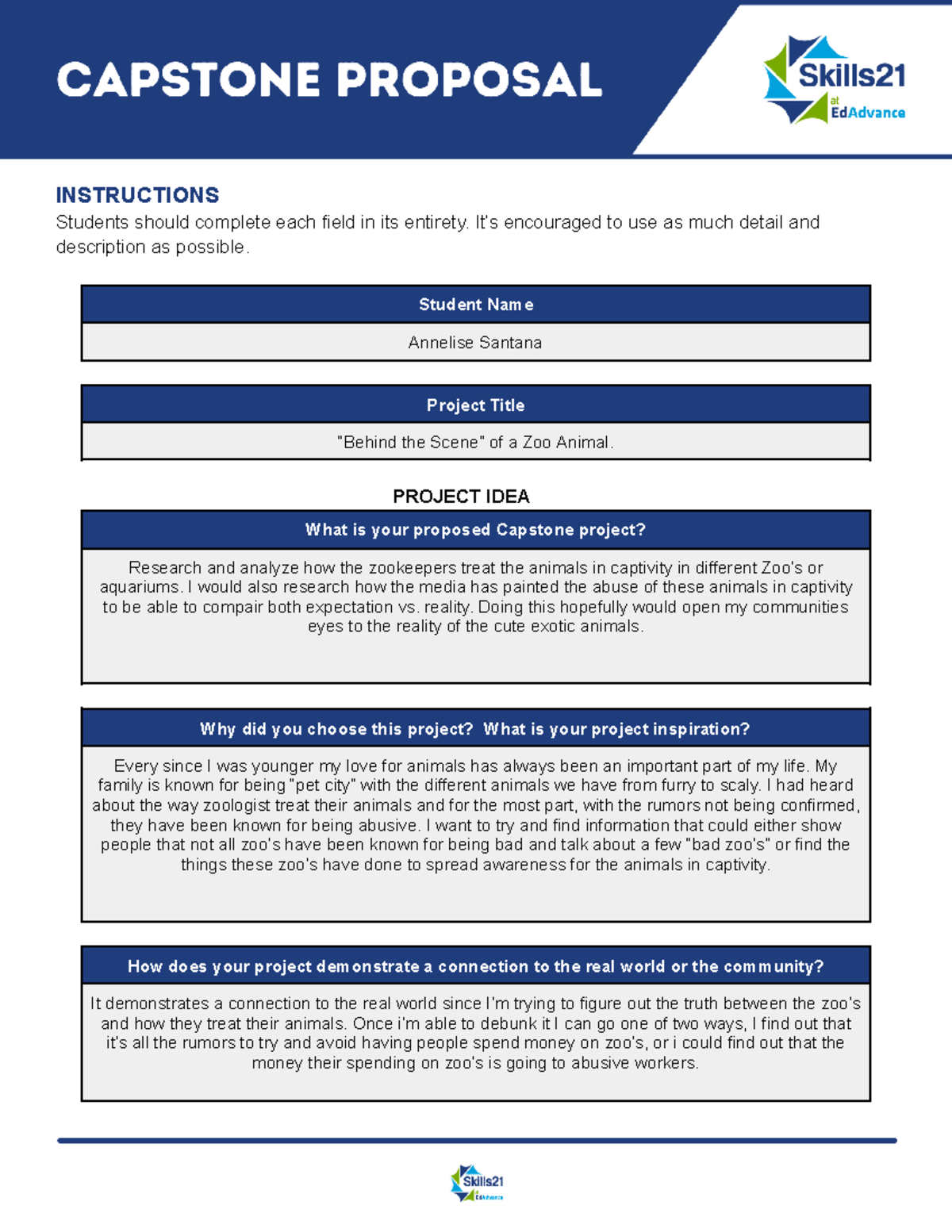 Annelise Santana - Capstone Activity - Capstone Proposal - INSTRUCTIONS ...