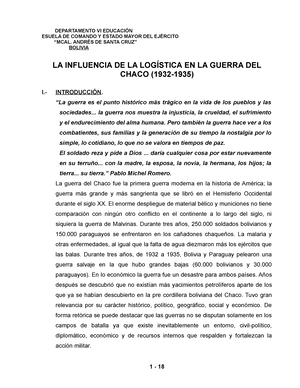 Ensayo Trabajo Final Logistica EN LA Guerra DEL Chaco 2022