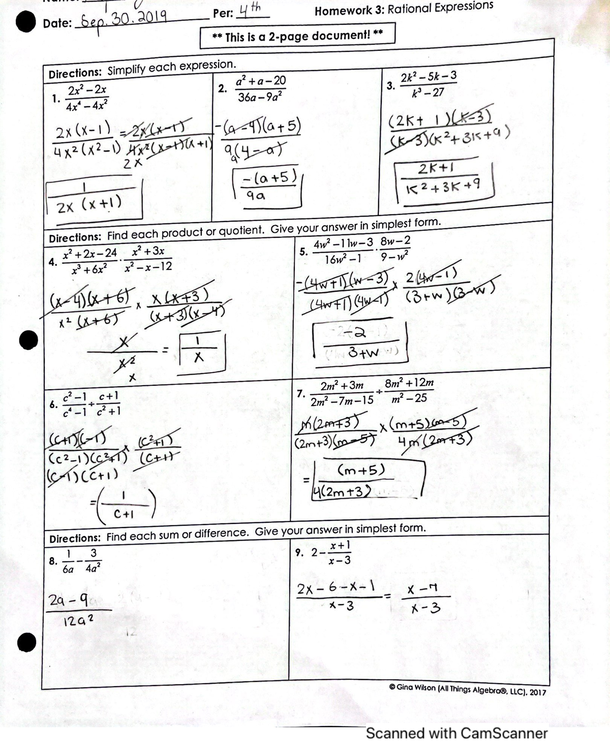 unit 1 fundamental skills homework 3 rational expressions