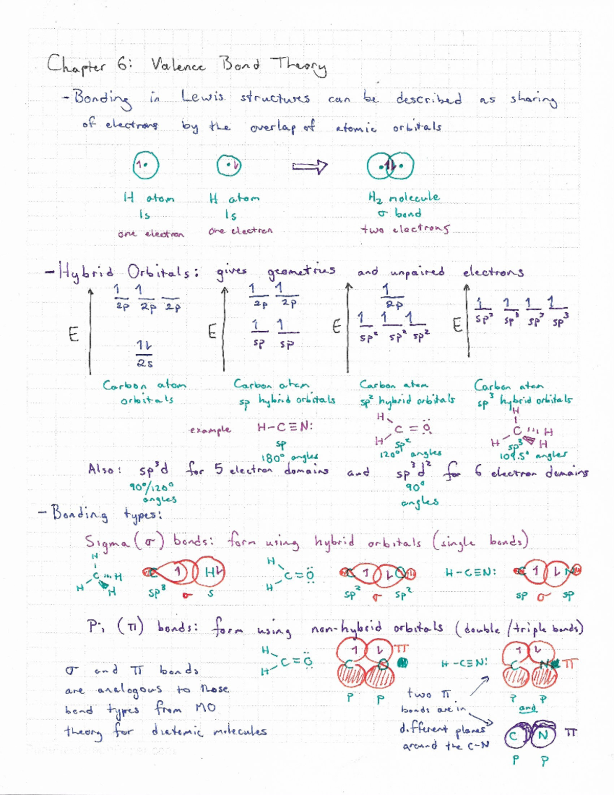Chapters 6-8notes - Chapter 6: Valence Bond Theory Bonding in Lewis ...