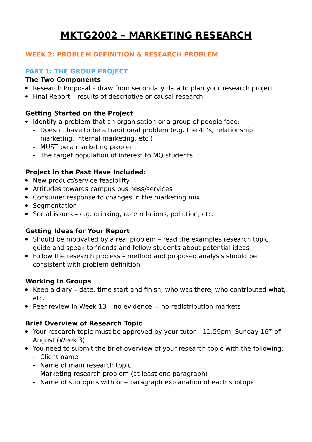 examples of problem definition in marketing research