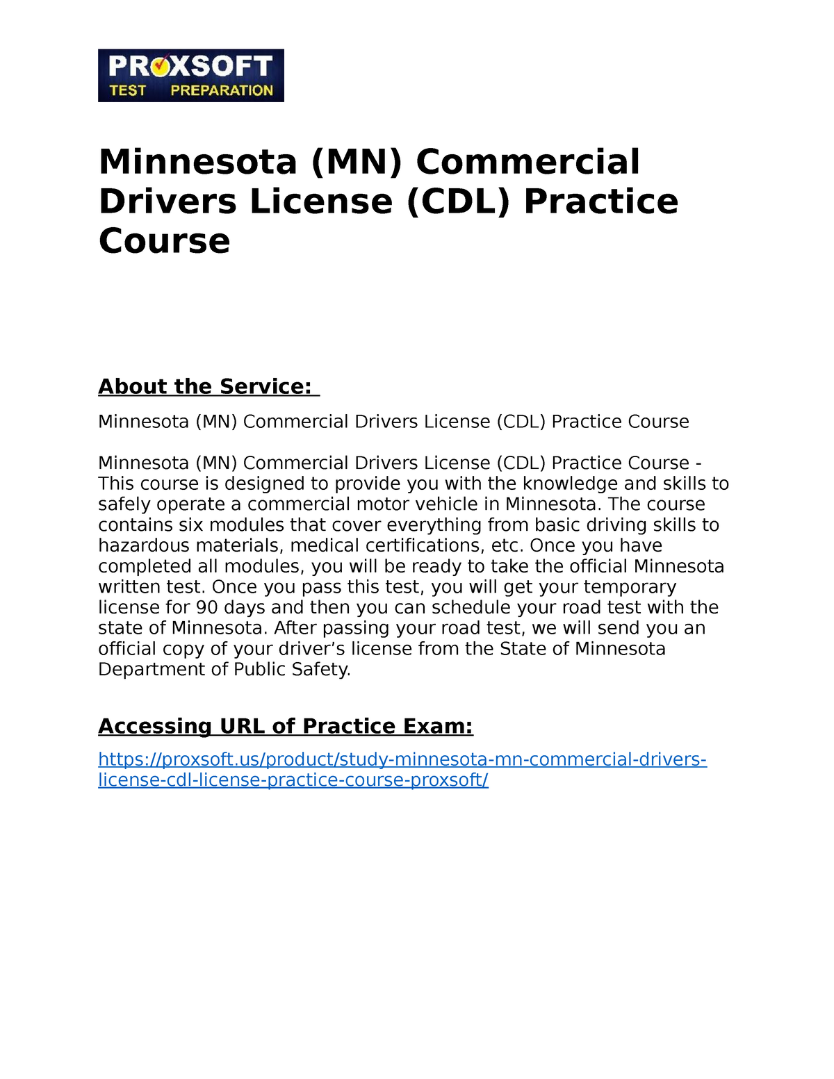 mn commercial drivers license practice test