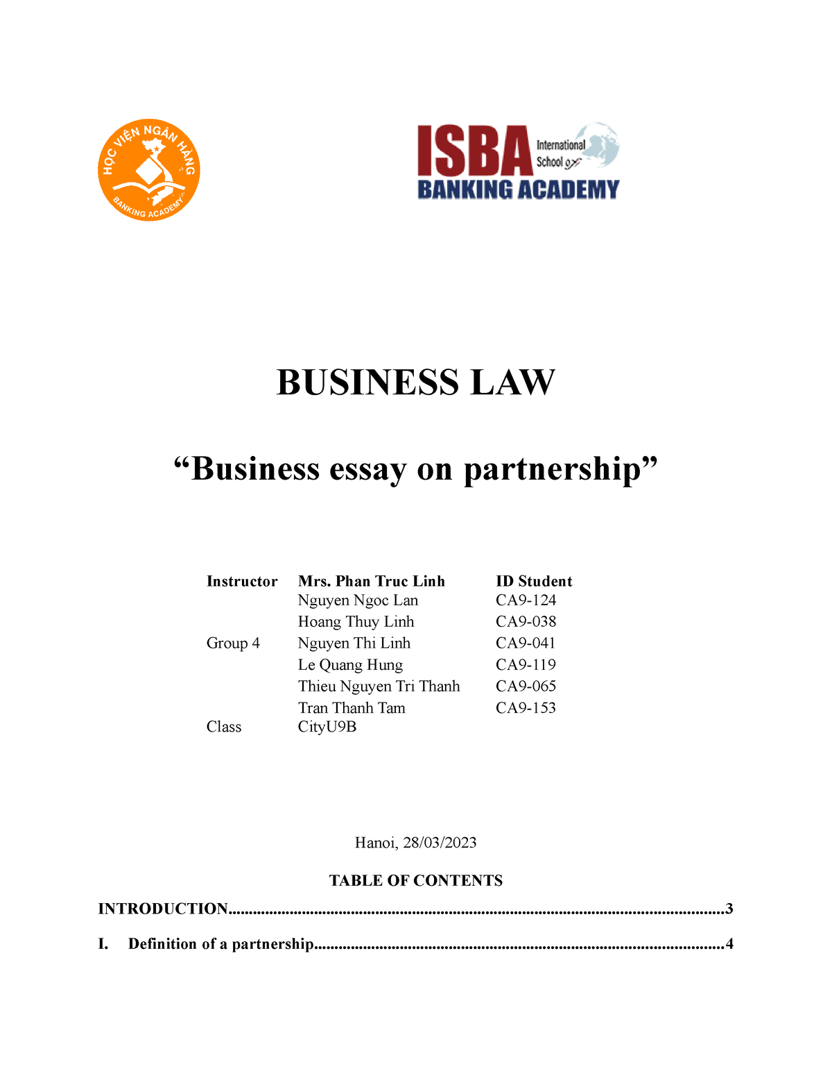 Business LAW Partnership - BUSINESS LAW “Business Essay On Partnership ...