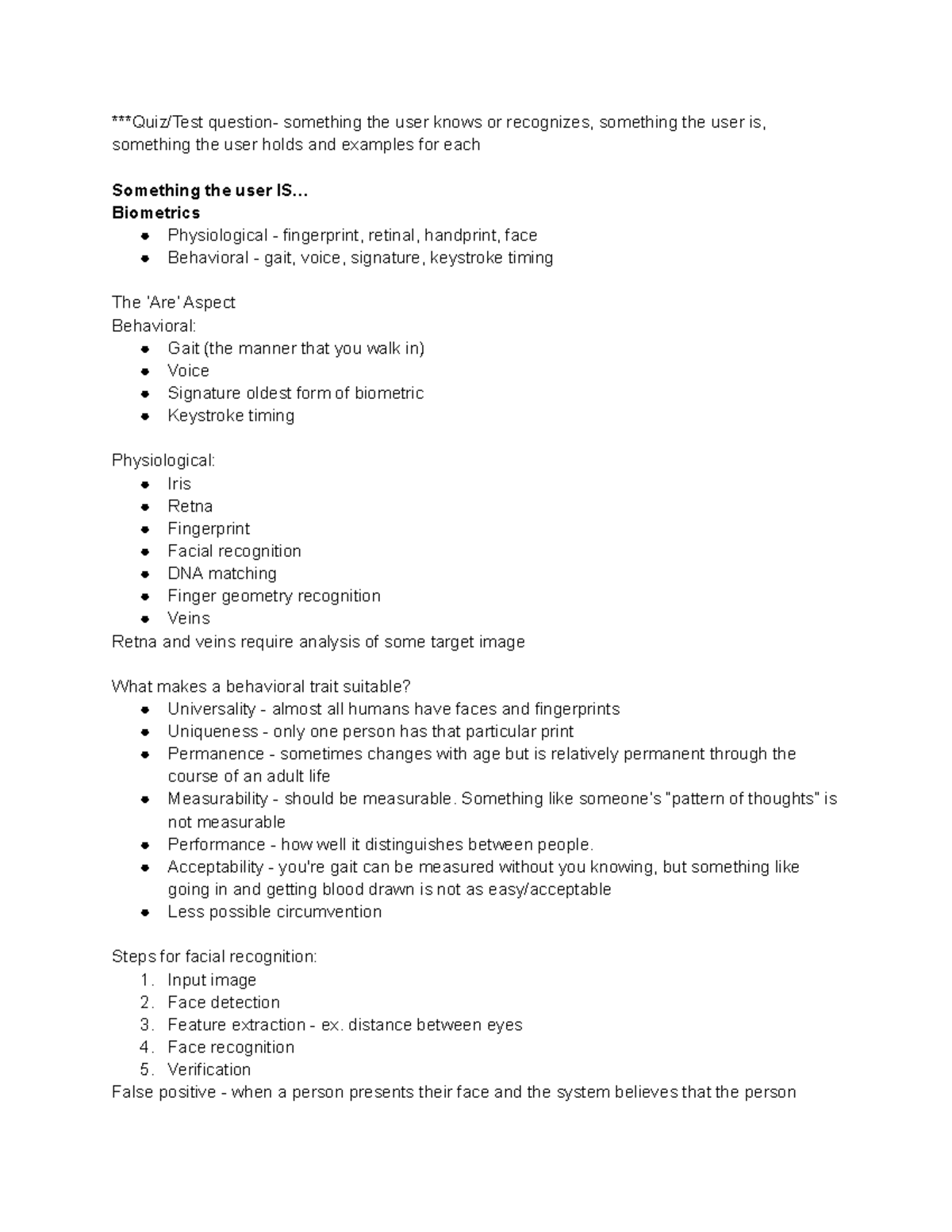 Authentication methods biometrics, security questions and Captchas