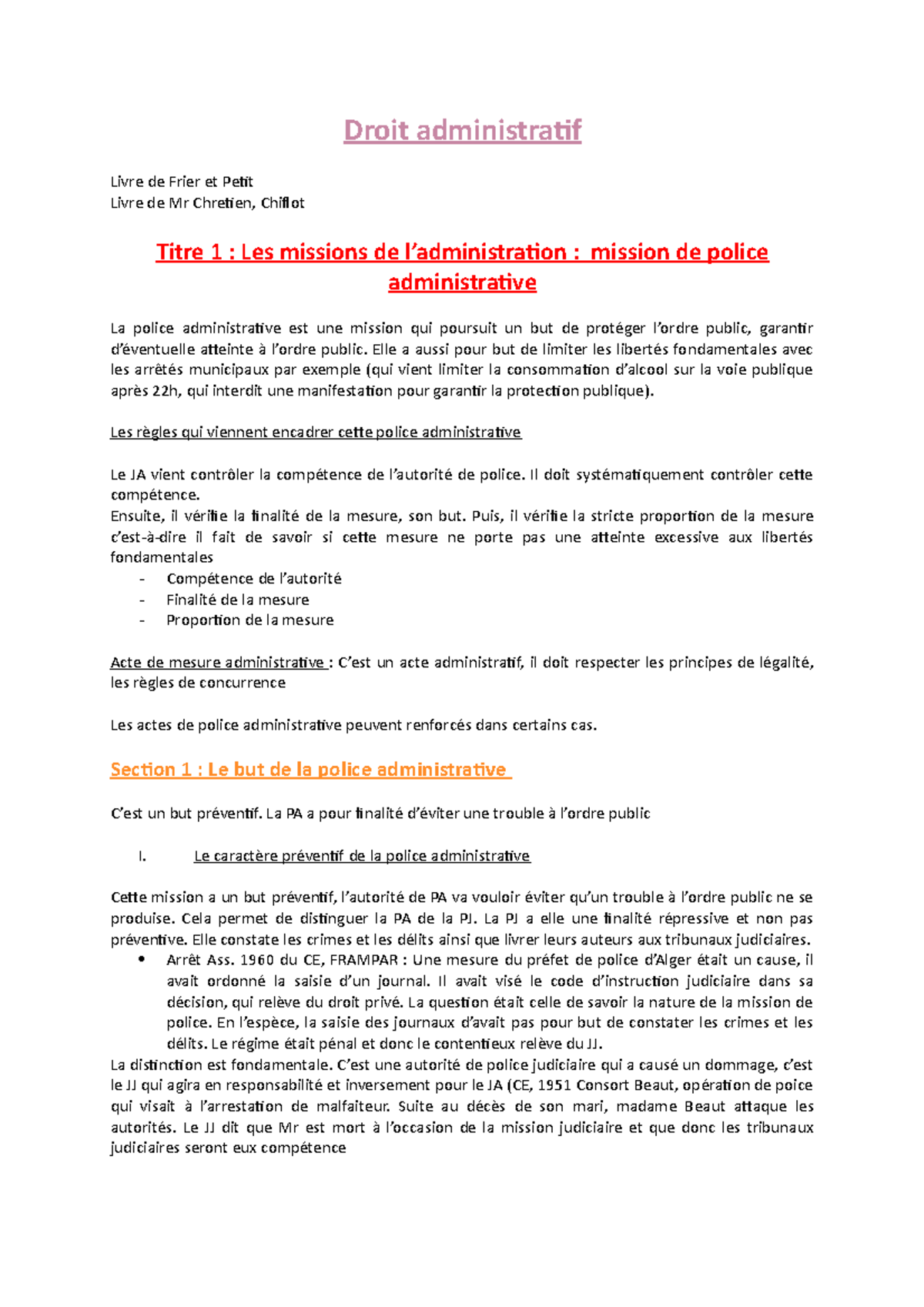 Droit Administratif Semestre 1 - Droit Administratif Livre De Frier Et ...