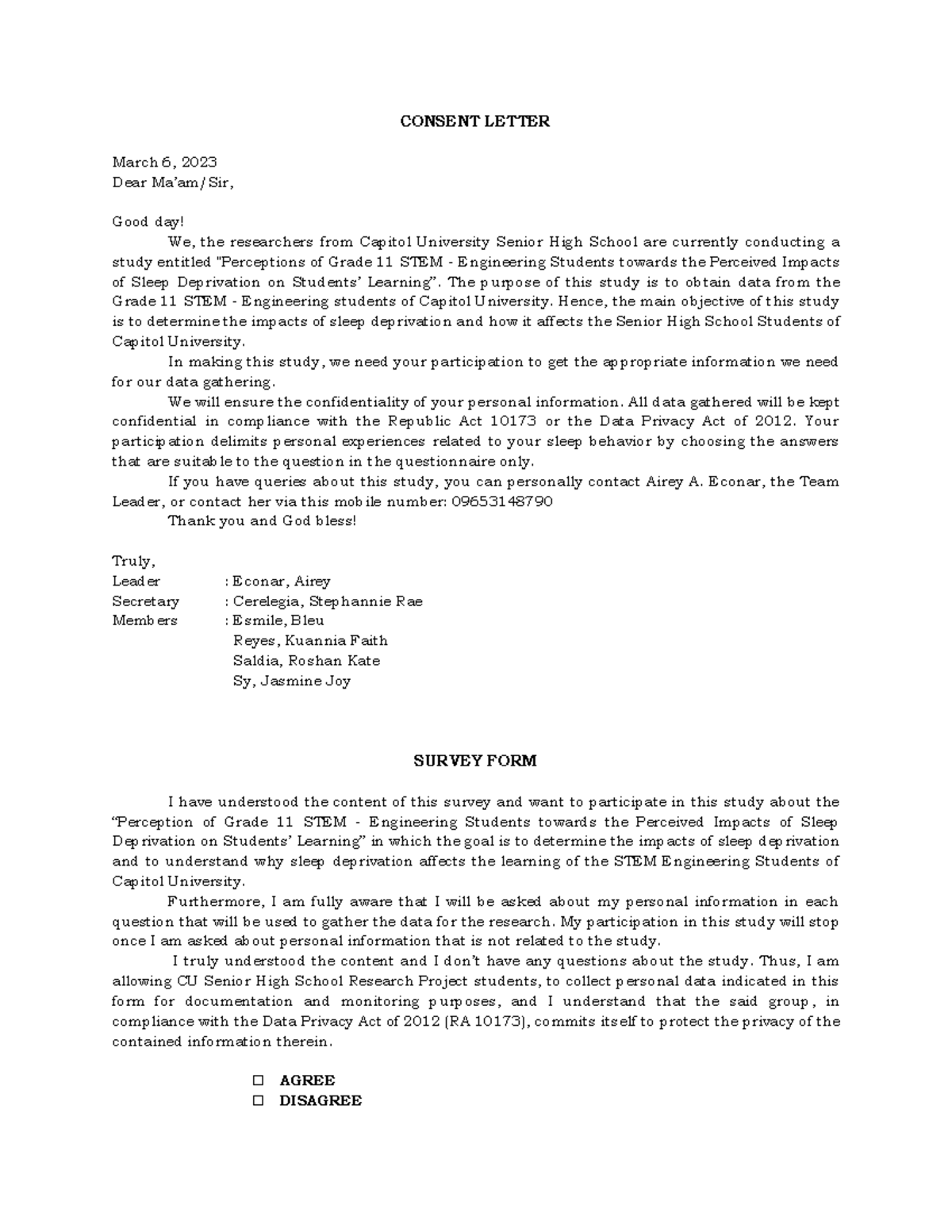 Questionnaire CONSENT LETTER March 6 2023 Dear Ma am Sir Good Day questionnaire-consent-letter-march-6-2023-dear-ma-am-sir-good-day