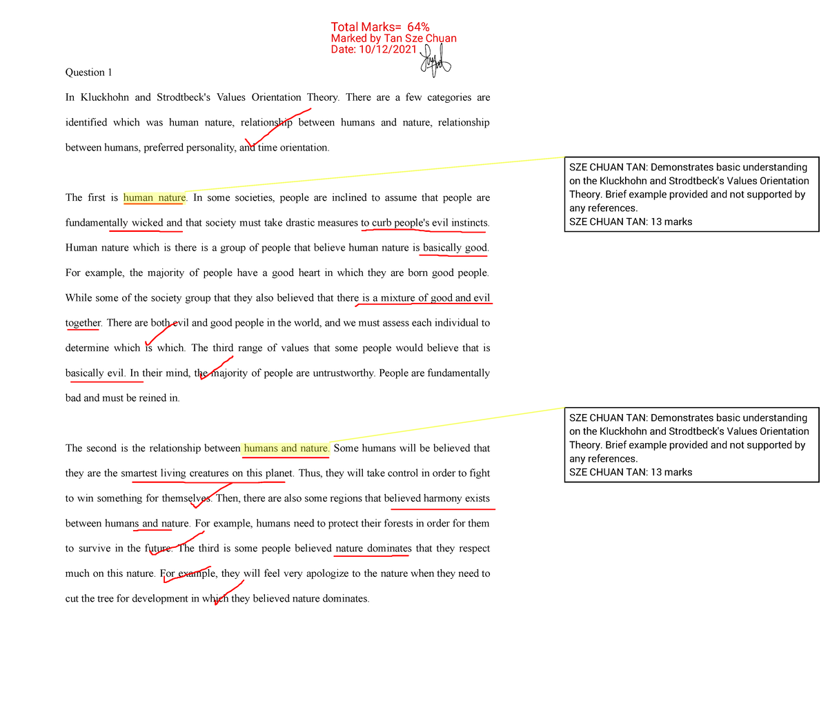 test for the intetculral communciation - Question 1 In Kluckhohn and ...