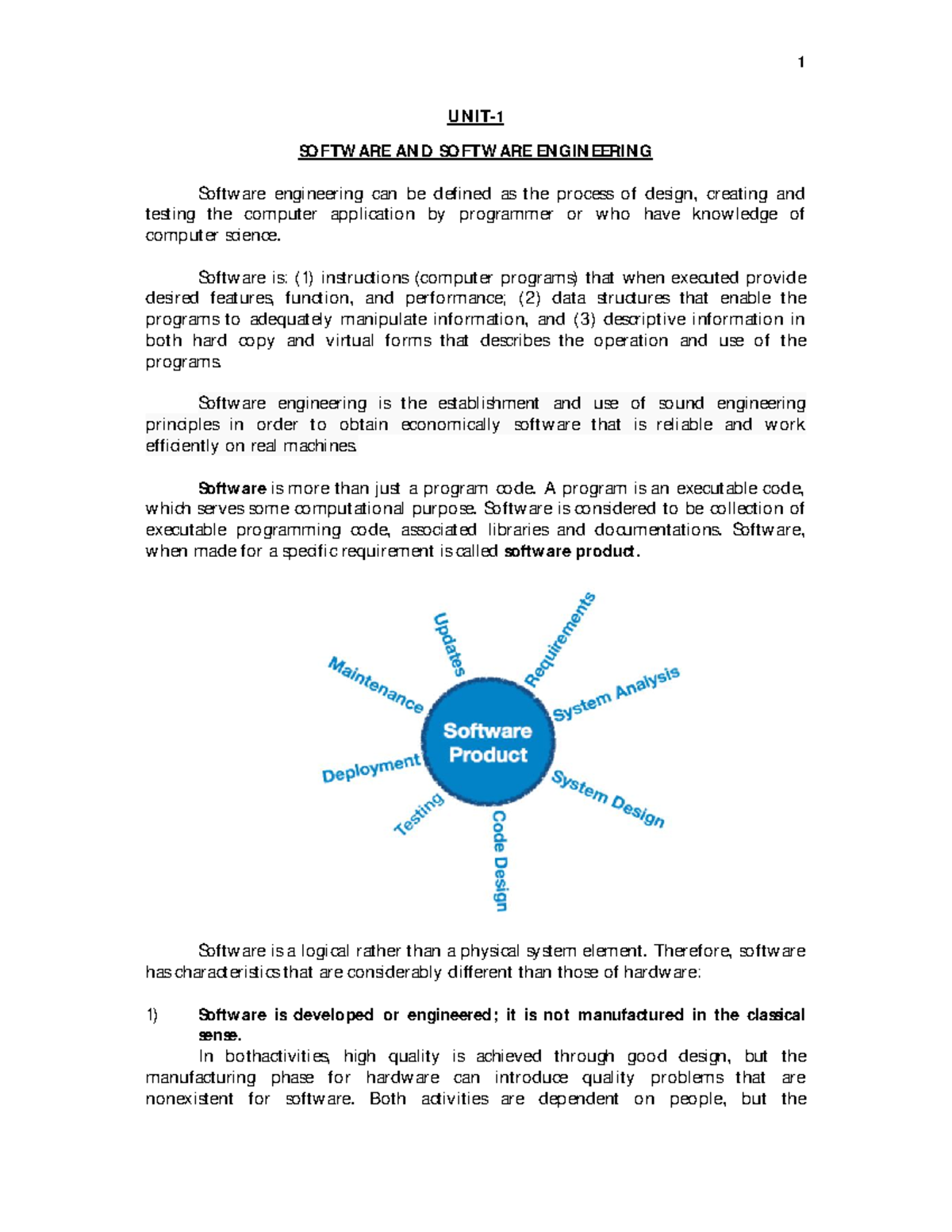 UNIT 1 - The Nature of Software, The Unique Nature of WebApps, Software ...