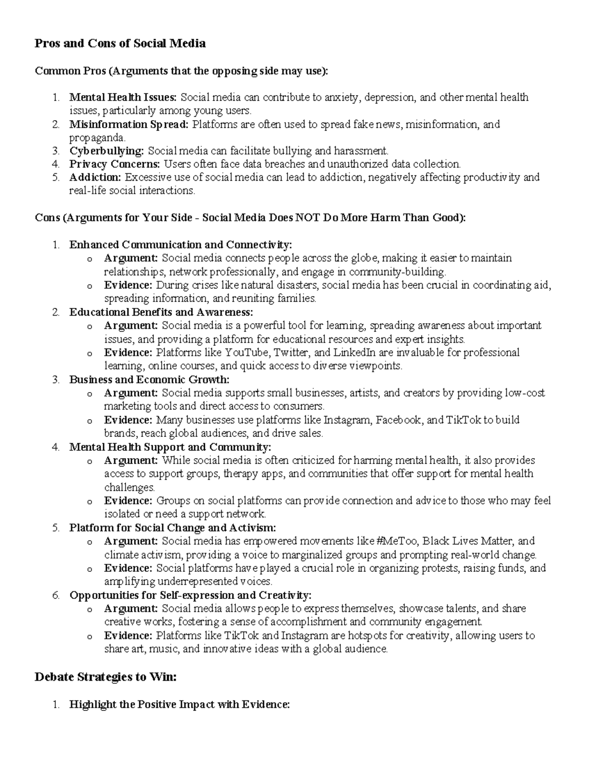 Pros and Cons of Social Media - Pros and Cons of Social Media Common ...