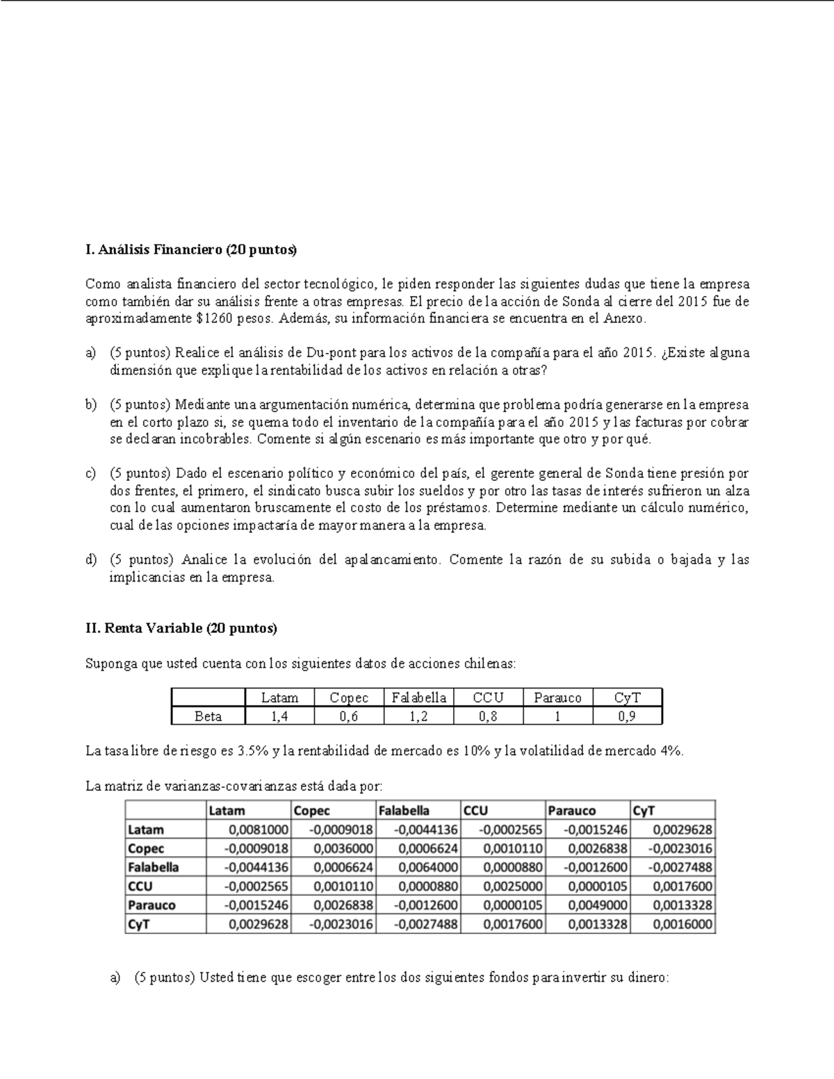 Enunciado Examen 2021-2 - Examen Finanzas 2021/2 – Facultad Ingeniería ...