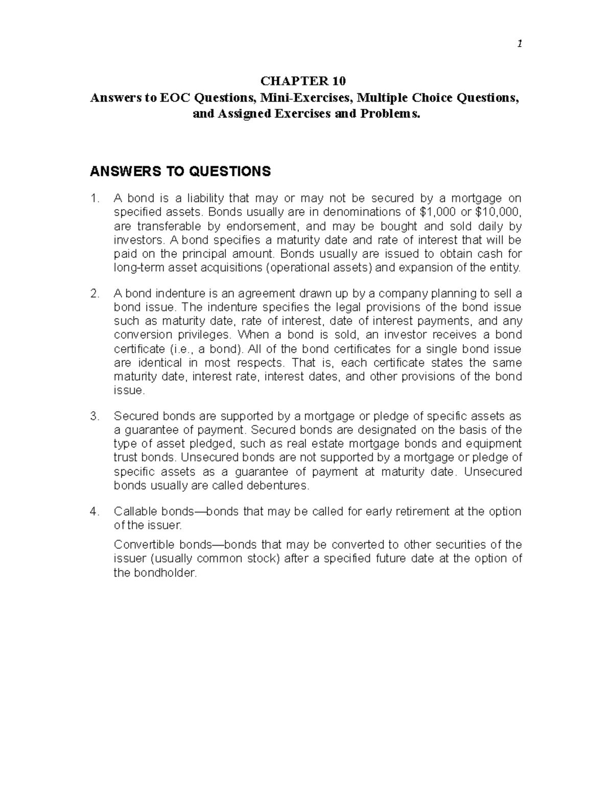 Chapter 10 Answers to EOC Questions MC CHAPTER 10 Answers to EOC