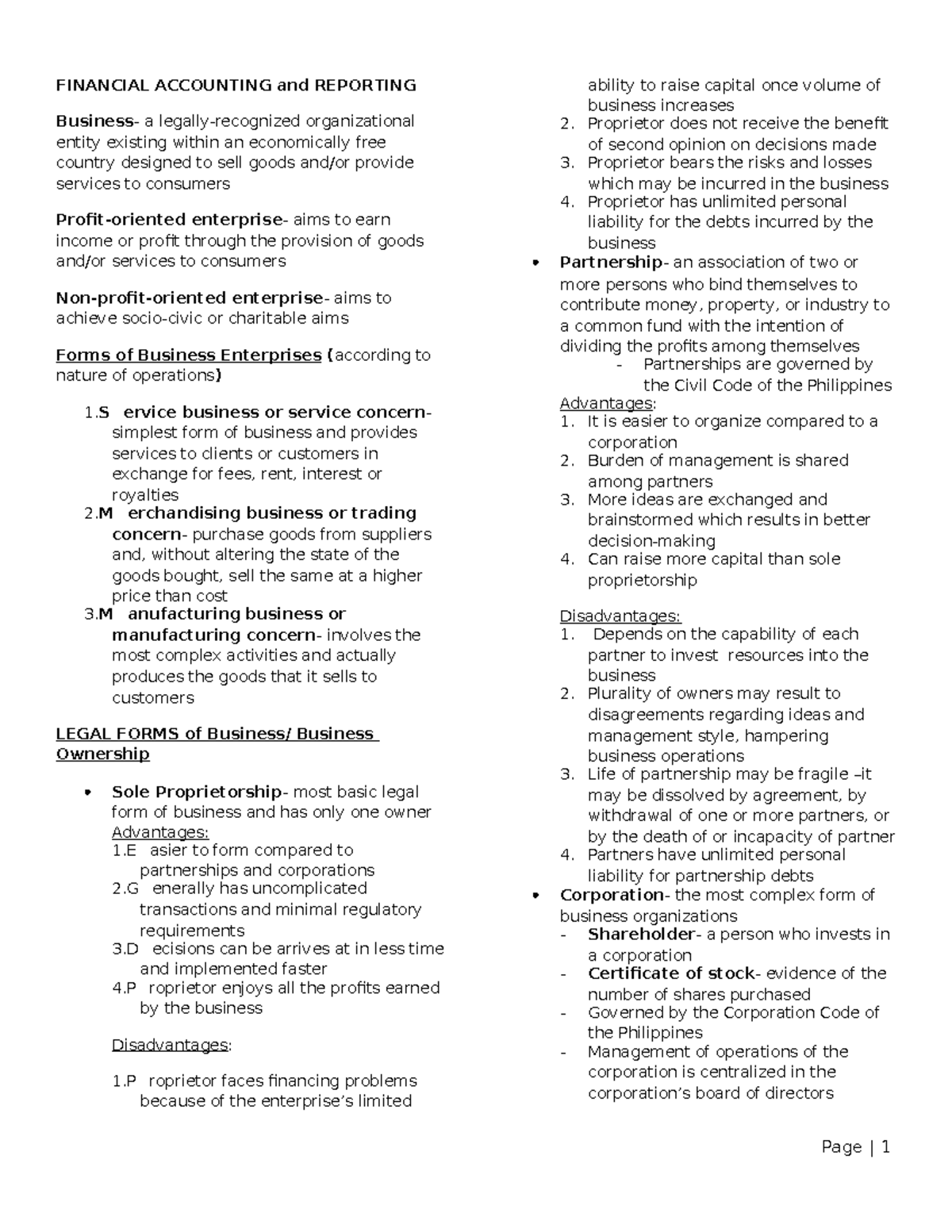 Basic-accounting-summary-notes compress - ability to raise capital once ...
