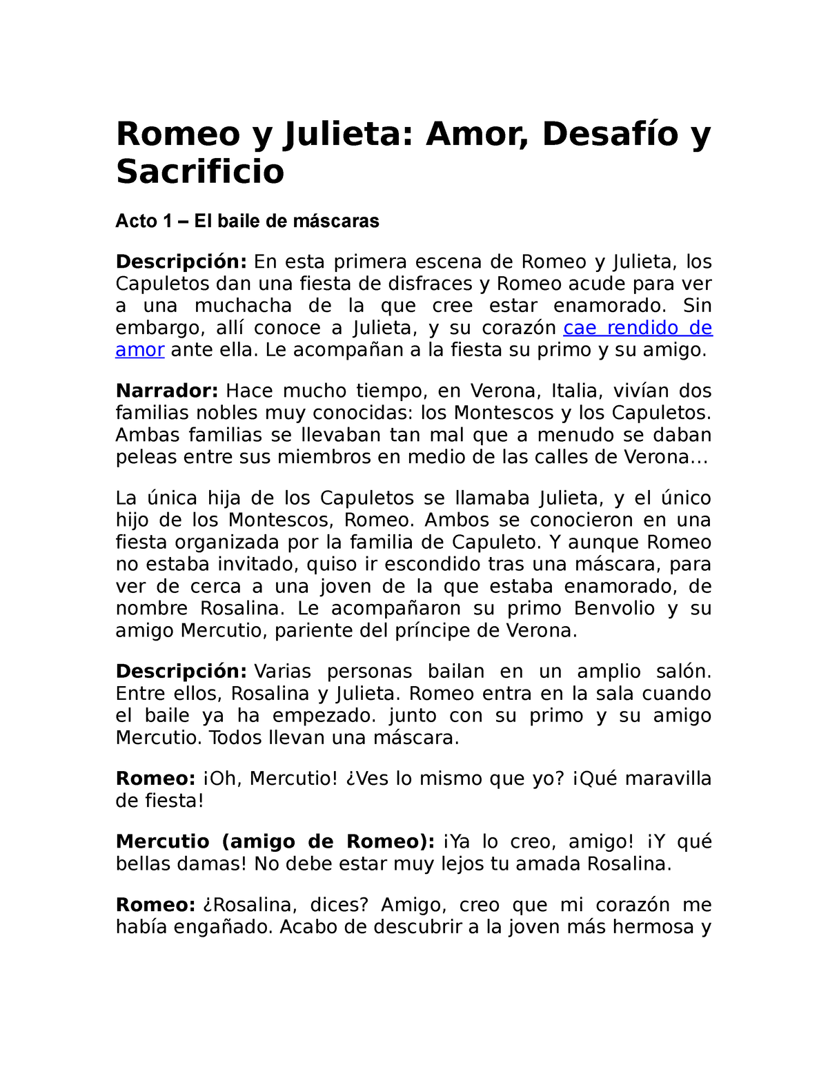 Romeo Y Julieta Wi Romeo Y Julieta Amor Desafío Y Sacrificio Acto 1 El Baile De Máscaras 4433