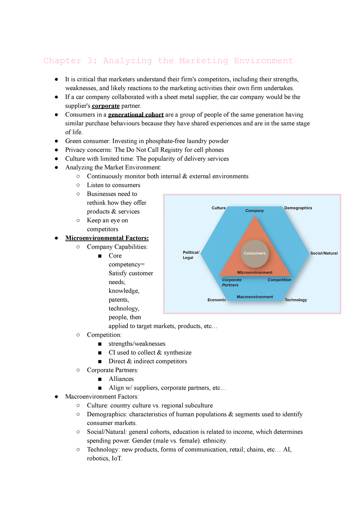 Marketing 1MA3 Chapter 3- Analyzing The Marketing Environment - Chapter ...