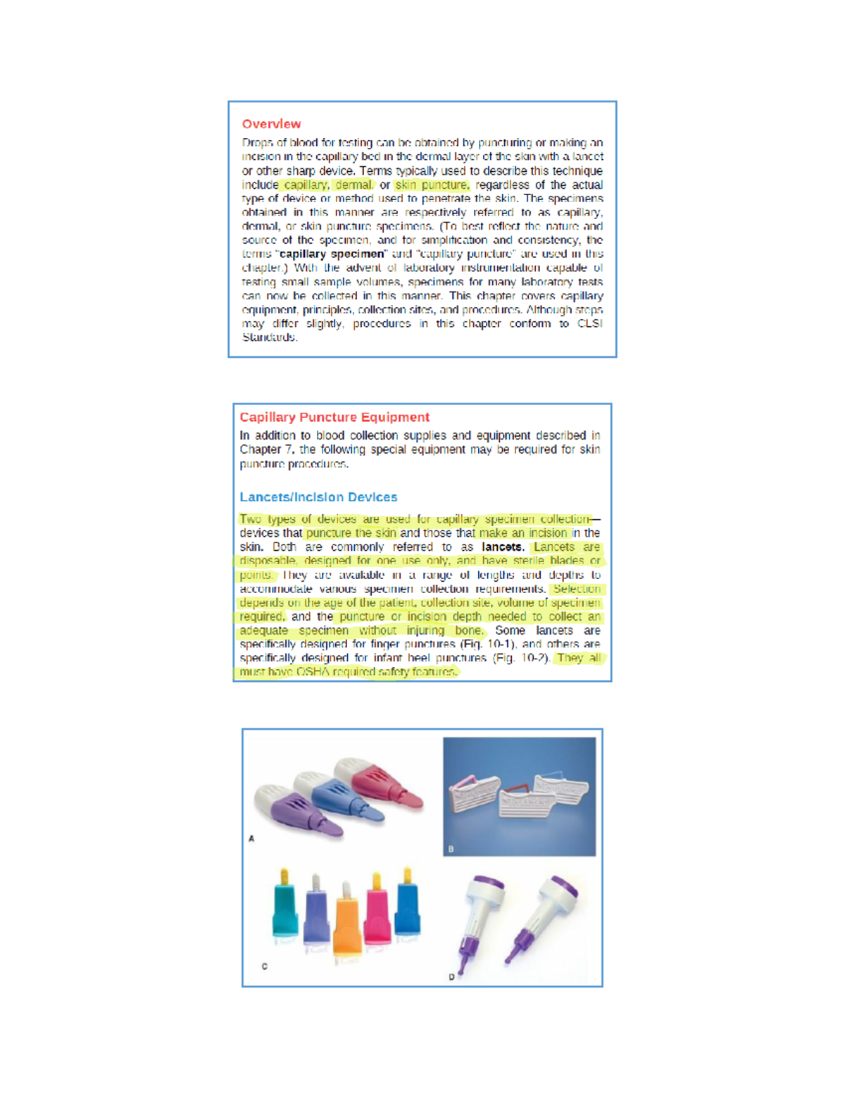 Capillary puncture - Overview Drops of blood for testing can be ...