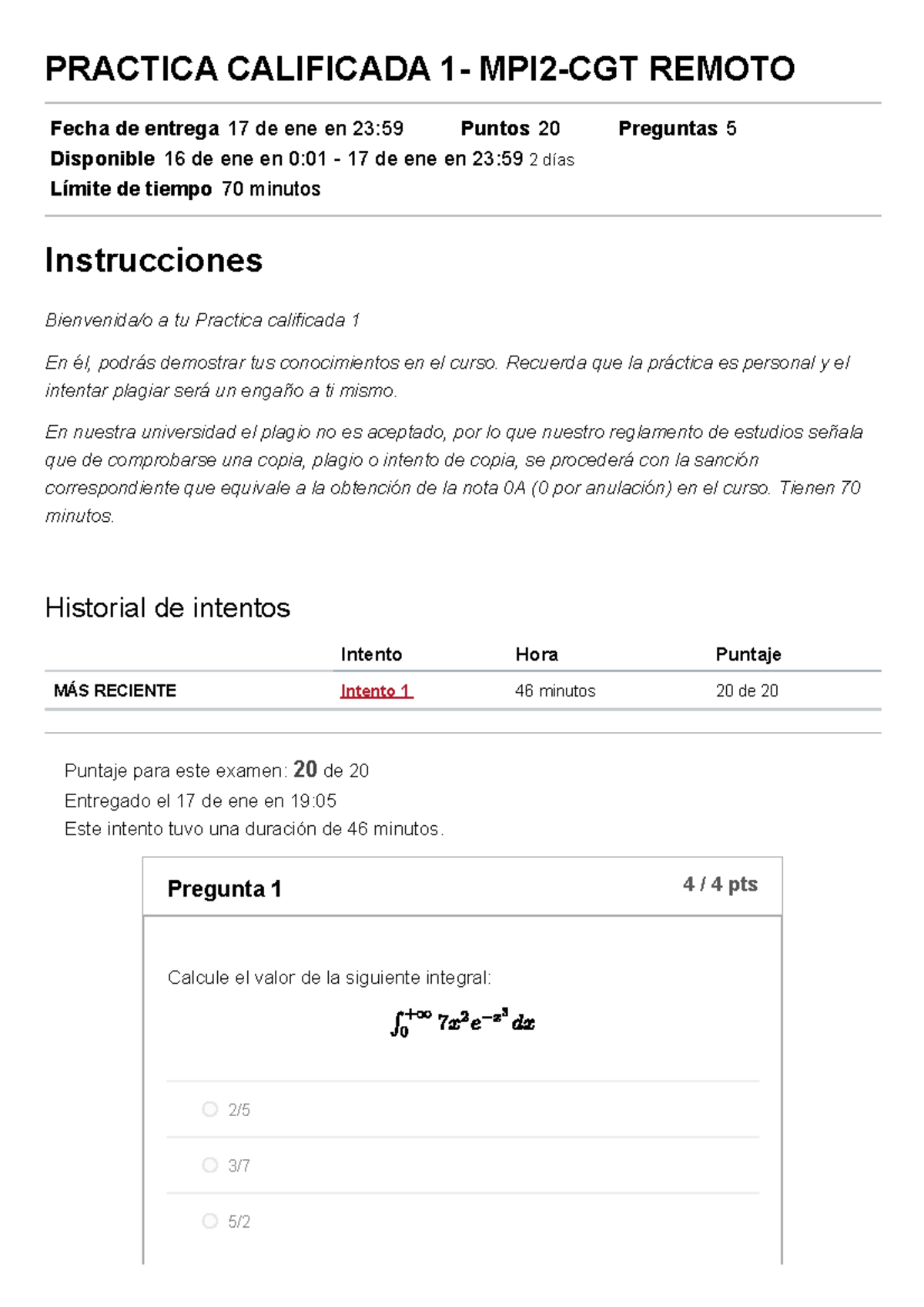 Practica Calificada 1- MPI2-CGT Remoto Matematica PARA Ingenieros II ...