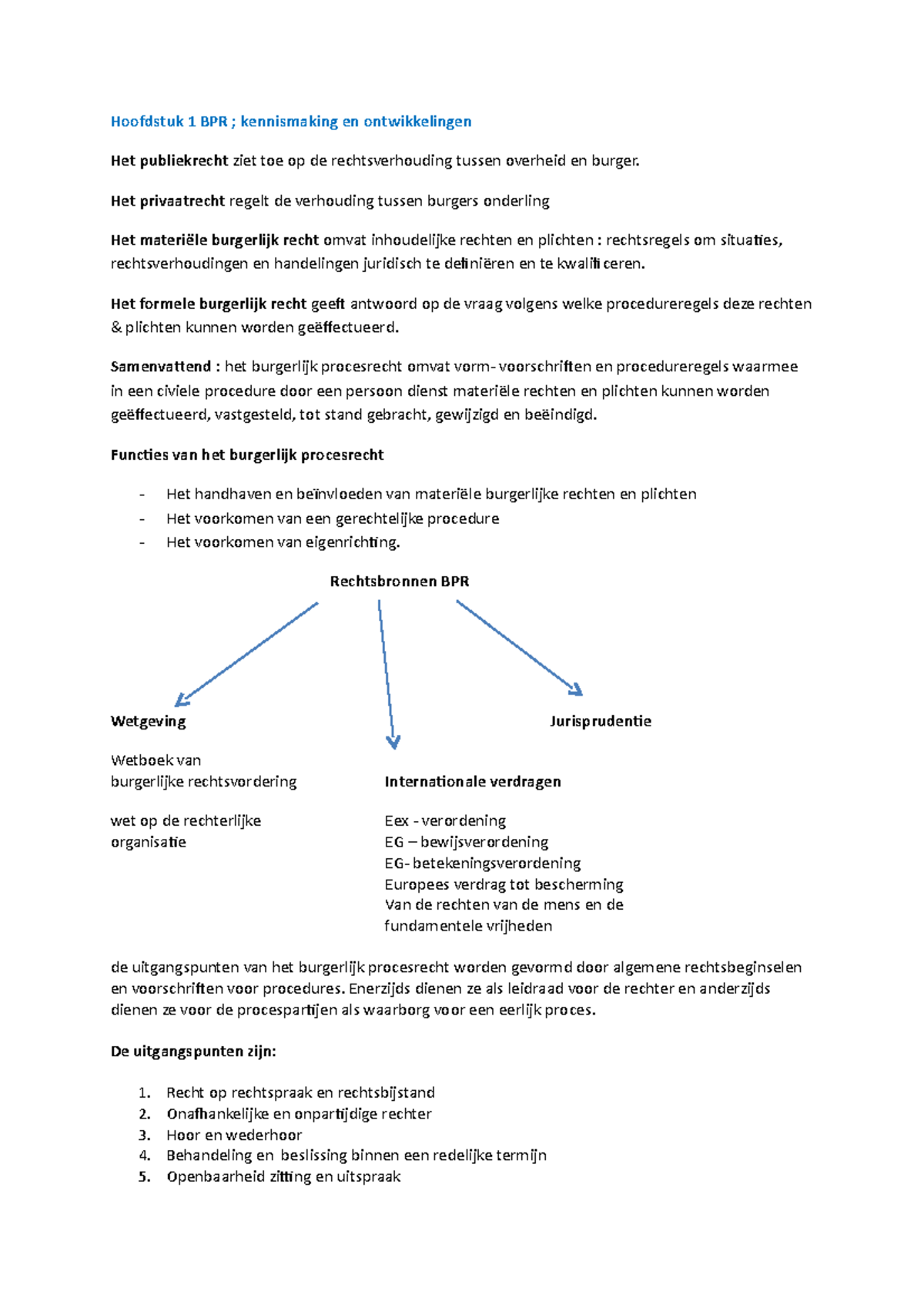 Hoofdstuk 1 BPR - Samenvatting Praktisch Burgerlijk Procesrecht ...