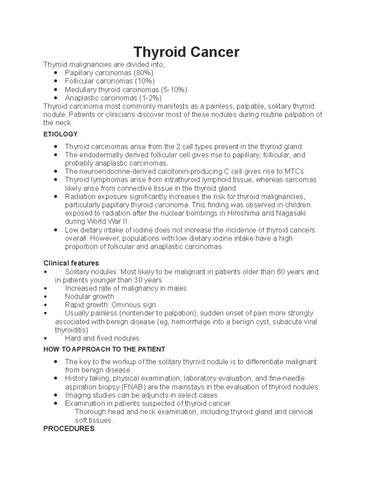 Thyroid cancer - Simple note for making the students learning easier ...