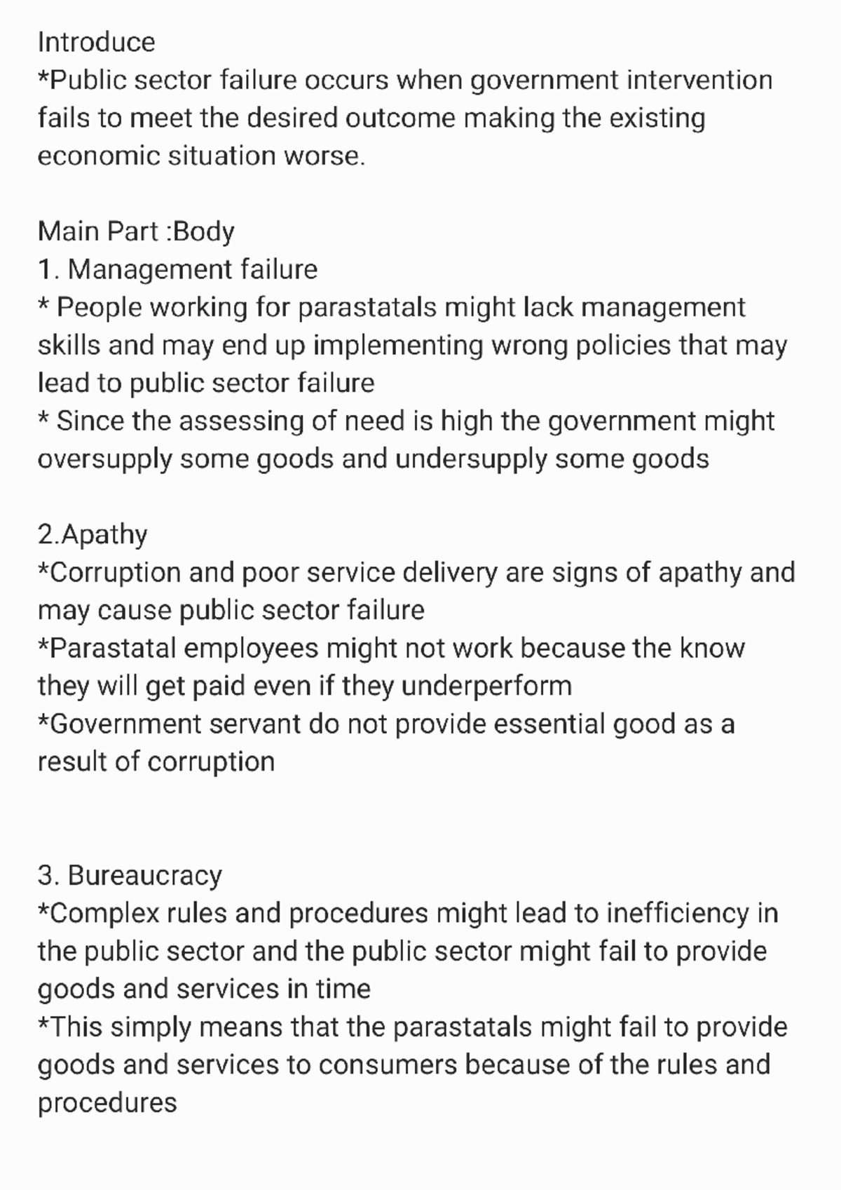 Public sector failure - Introduce sector failure occurs when government ...