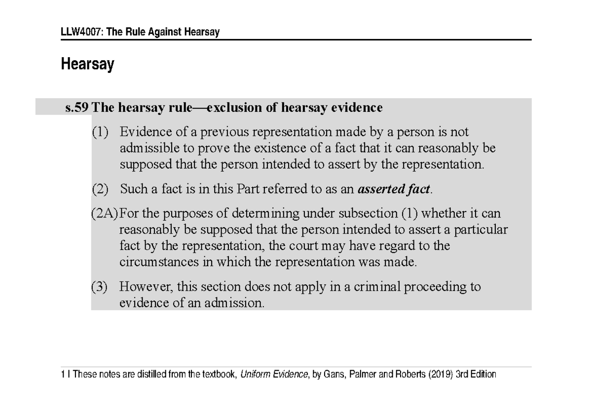 llw4007-the-rule-against-hearsay-hear-say-s-hearsay-rule-exclusion-of