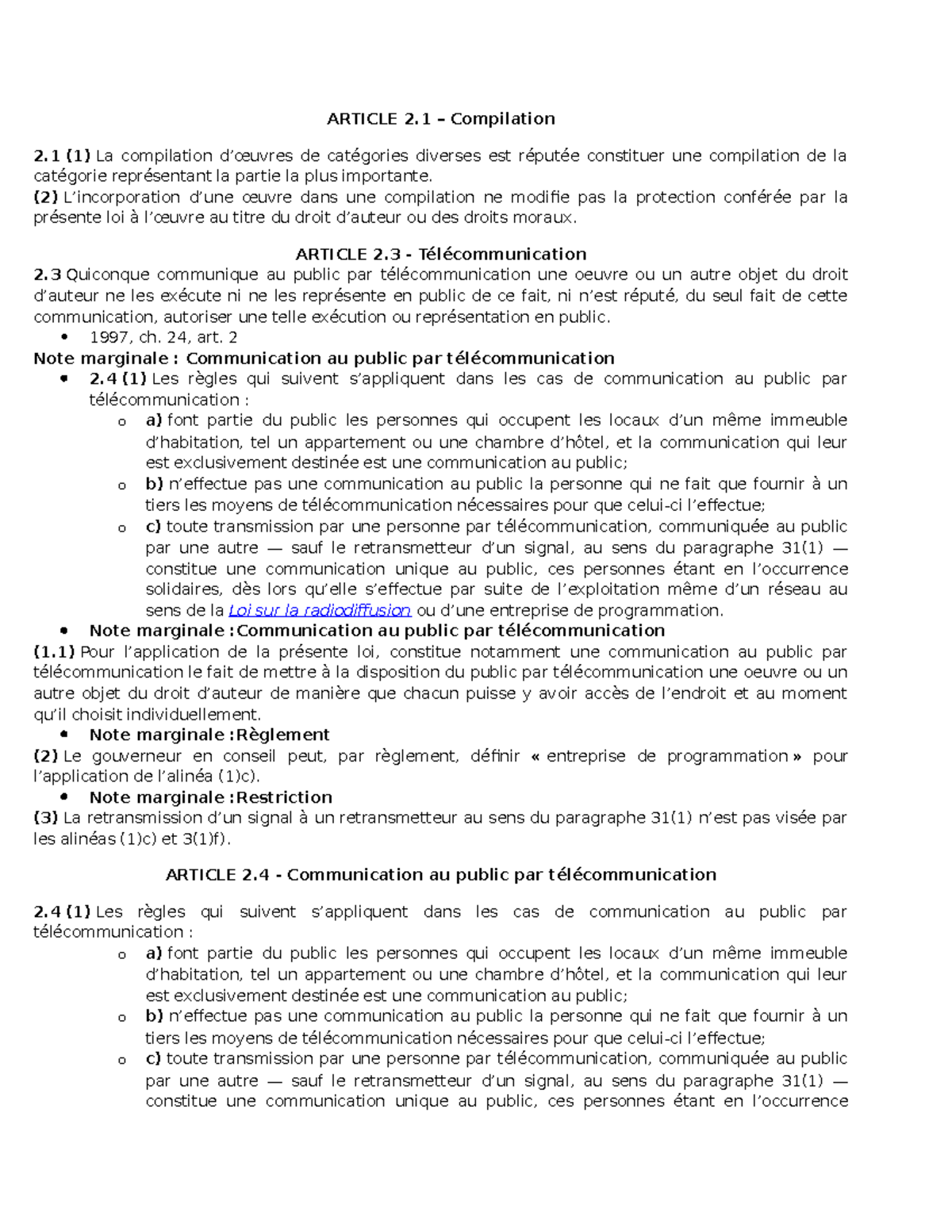 Lda Loi Article 2 Compilation 2 1 La Compilation D’œuvres De Catégories Diverses Est