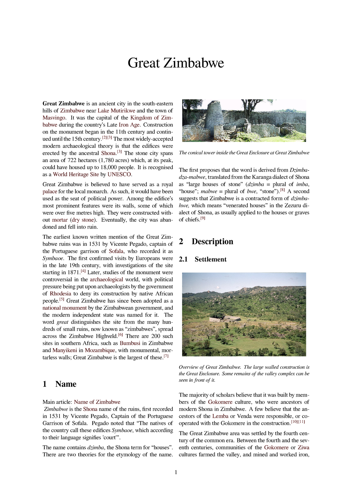 essay on great zimbabwe