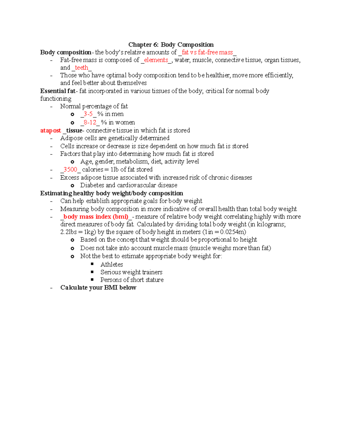 Body Composition Fat vs Mass Estimating Healthy Body Composition BMI