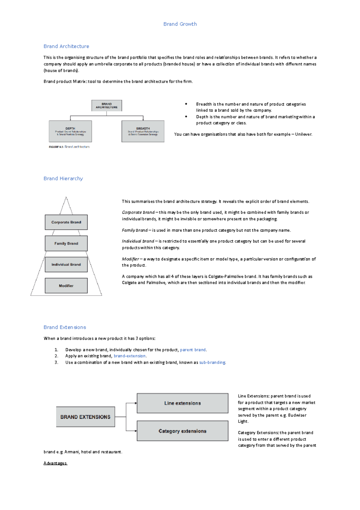 Week 8 - Brand Growth - Brand Growth Brand Architecture This is the ...