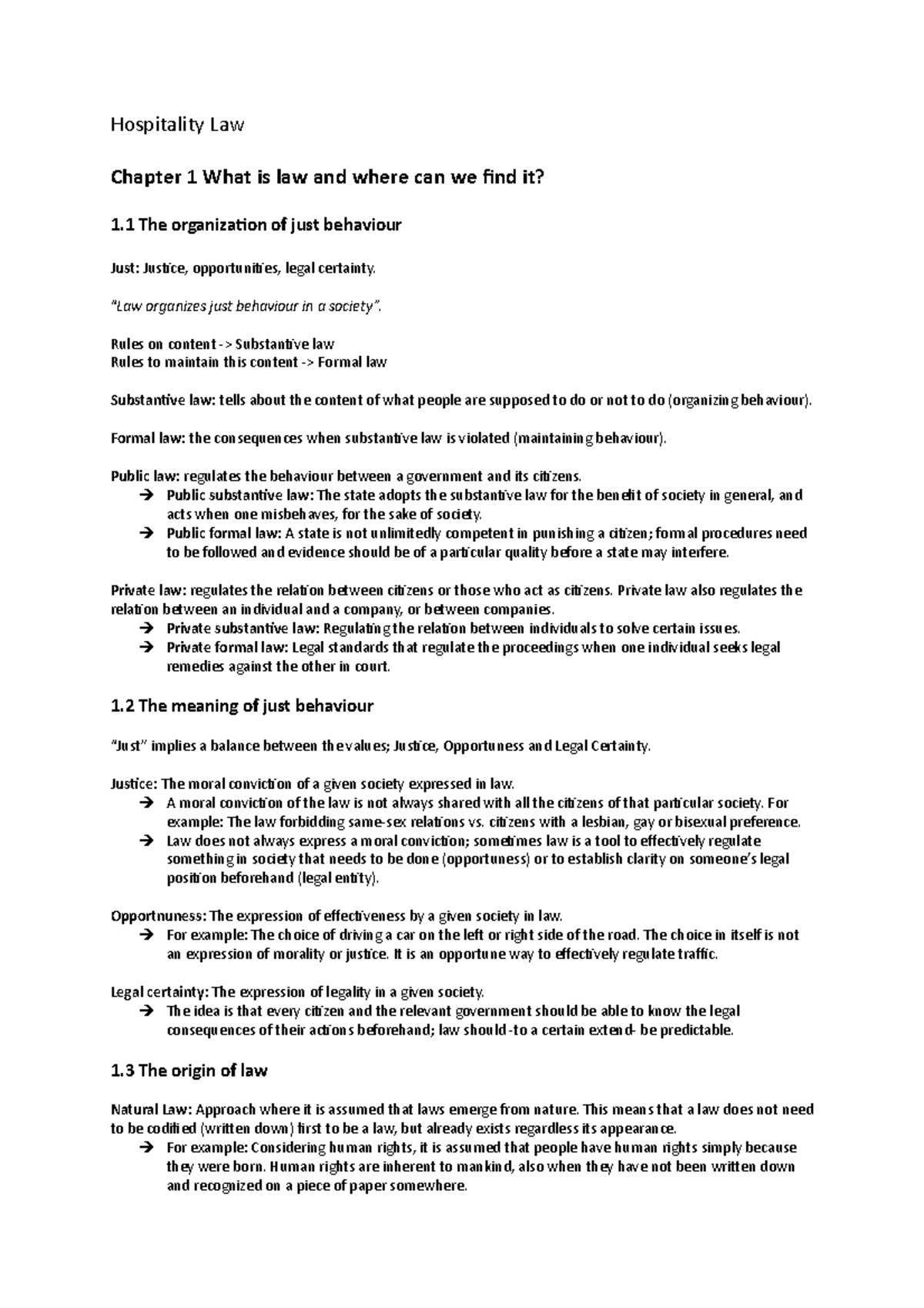 hospitality-law-summary-hospitality-law-chapter-1-what-is-law-and-where-can-we-find-it-1-the