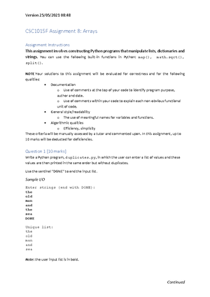 8. Arrays final of python programming language