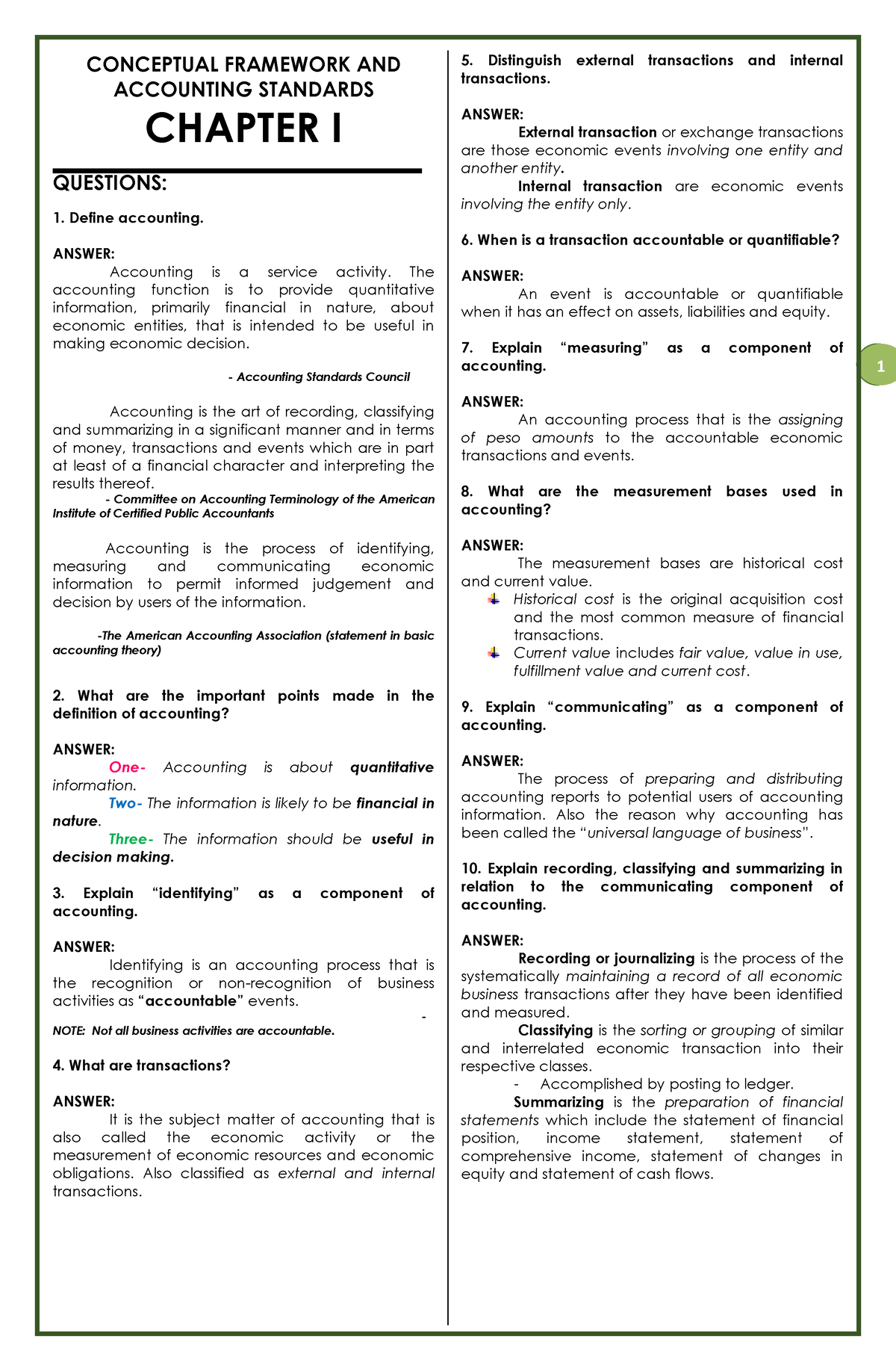 CFAS Valix Solman - 1 1 CONCEPTUAL FRAMEWORK AND ACCOUNTING STANDARDS ...