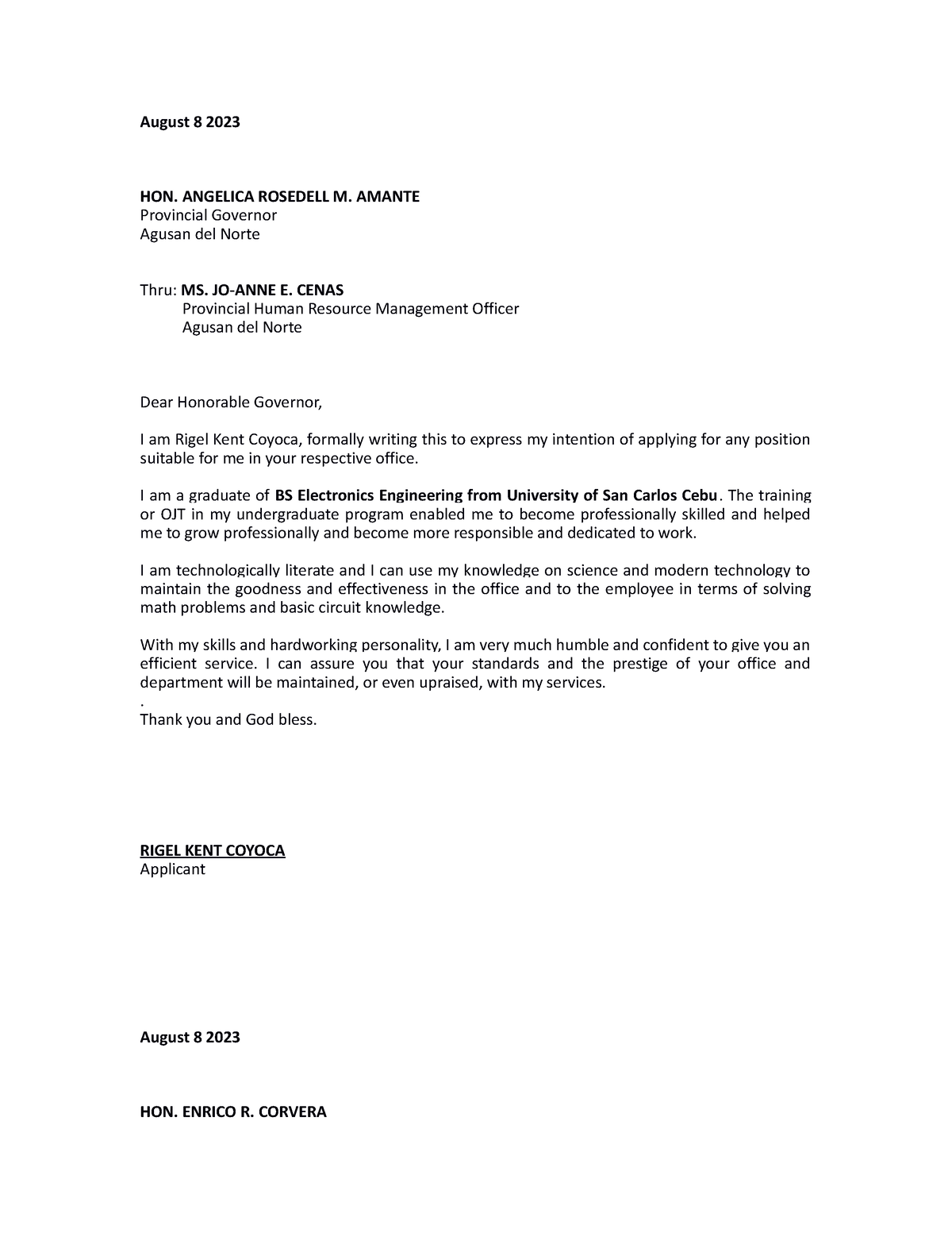 Application-Letter - hfhghv - August 8 2023 HON. ANGELICA ROSEDELL M ...