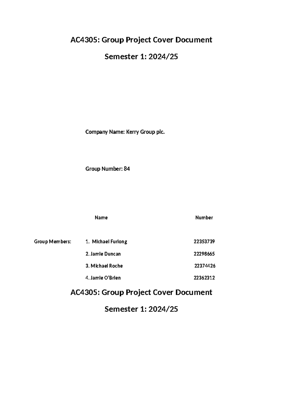 AC4305 Group Project Cover Doc - Copy - AC4305: Group Project Cover ...