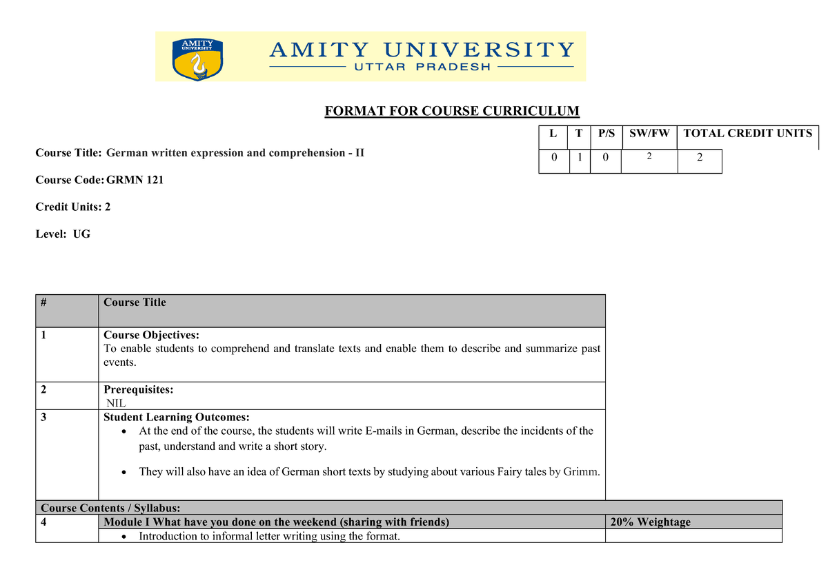 New Syllabus E791344 D-c6bf-4fec-a495-483f5edb309b - FORMAT FOR COURSE ...