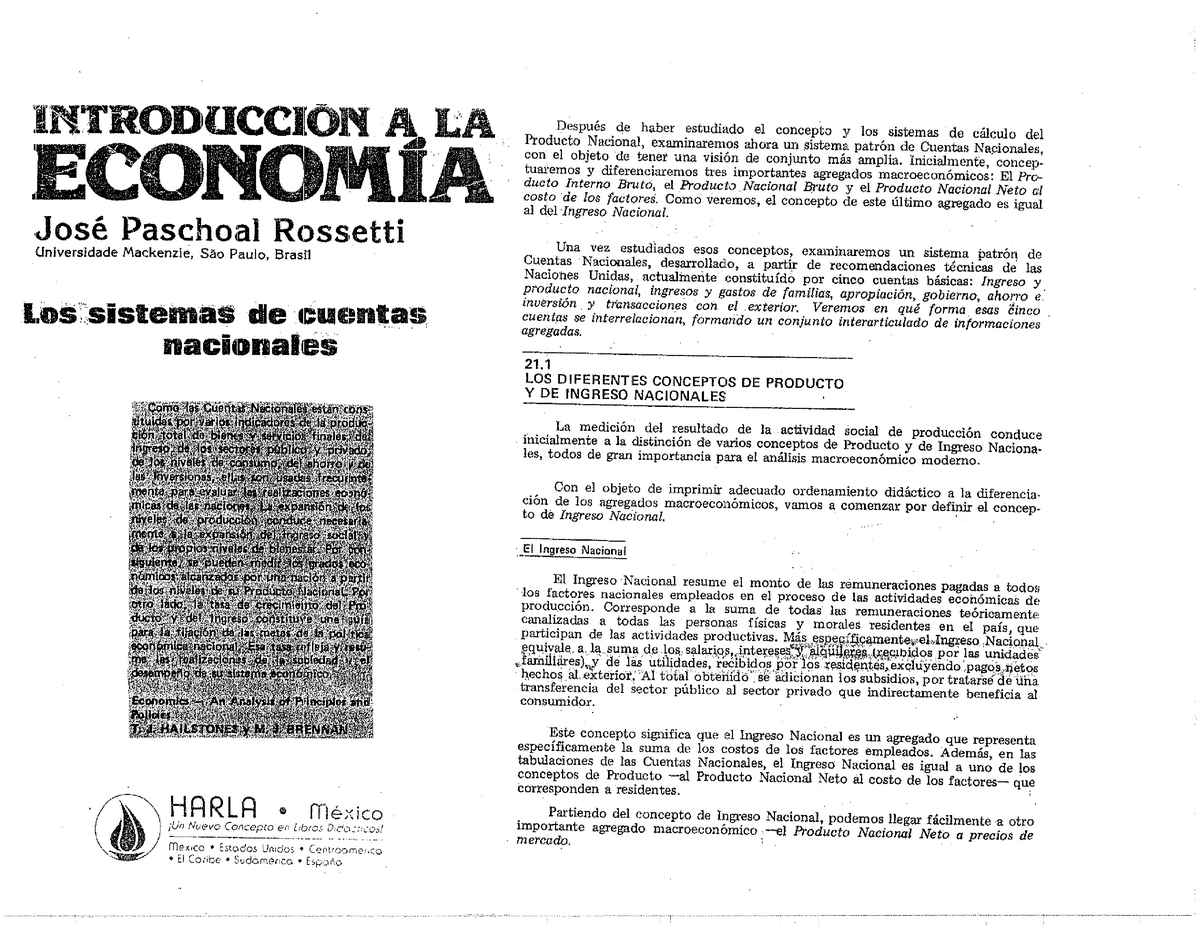 Introduccion A LA Economia Rossetiara La Comprensión Del La Materia De ...