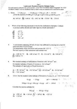 CHEM 1050 Midterm SLG - CHEM 1050 - Studocu