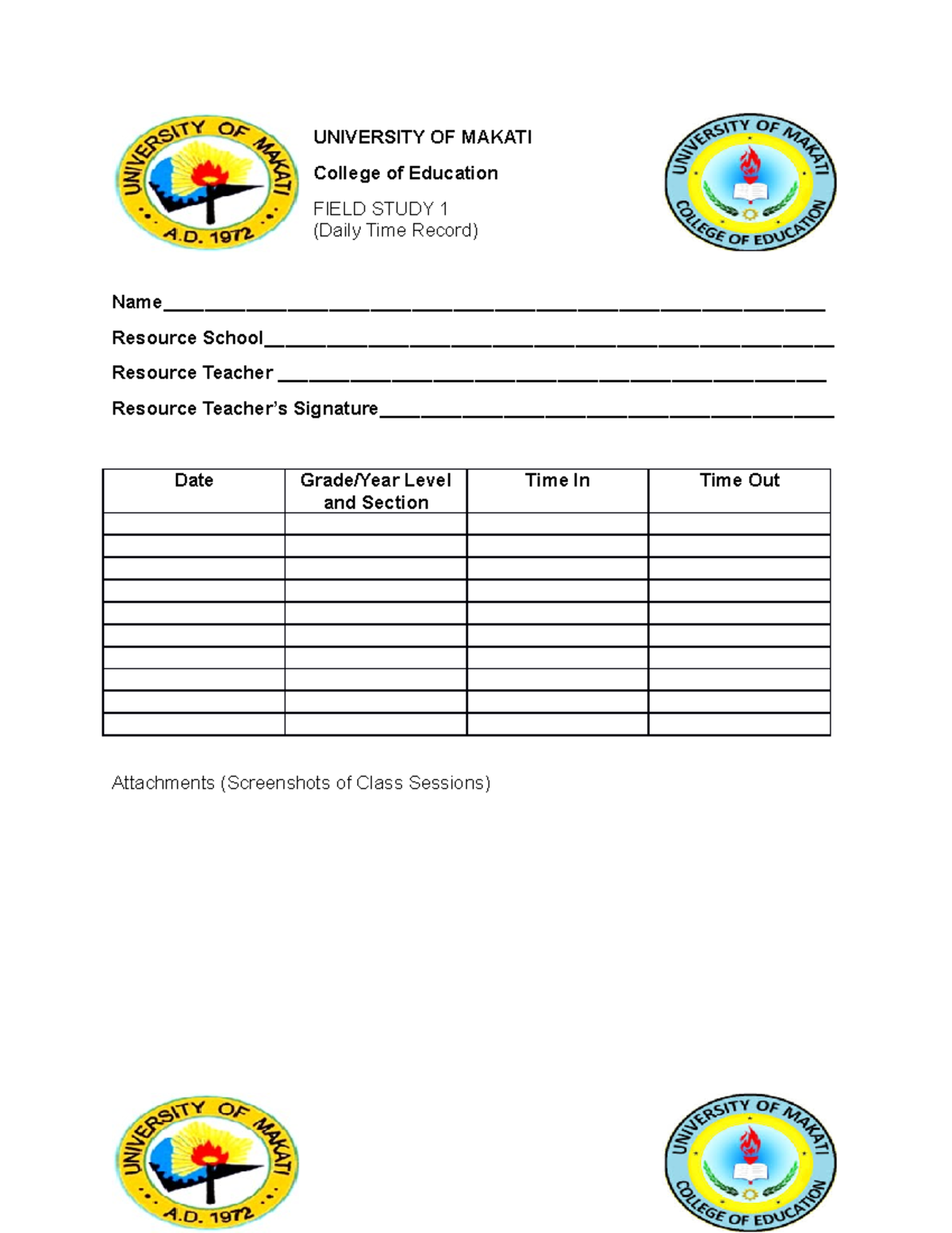 FSDTReditedversion College of Education FIELD STUDY 1 (Daily Time