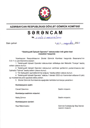 Aras təlimat - Ksks - Azarbaycan Respu bl ikasr D6vlat Gomruk Komitasi ...