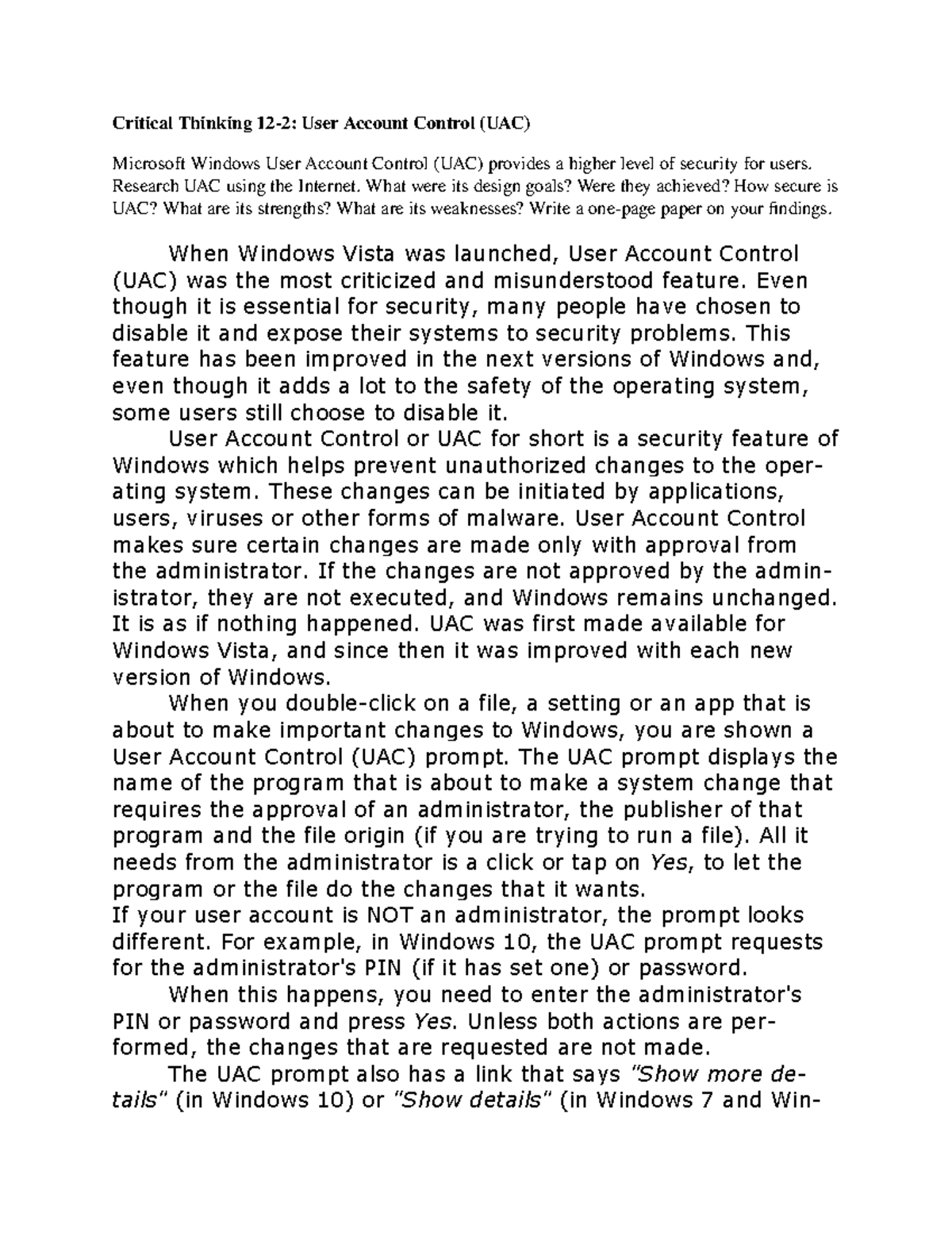 Utar critical thinking assignment image