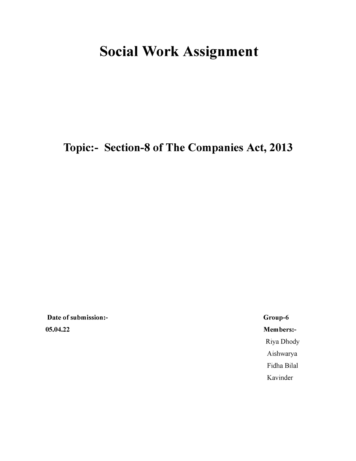 section-8-of-companies-act-2013-social-work-assignment-topic