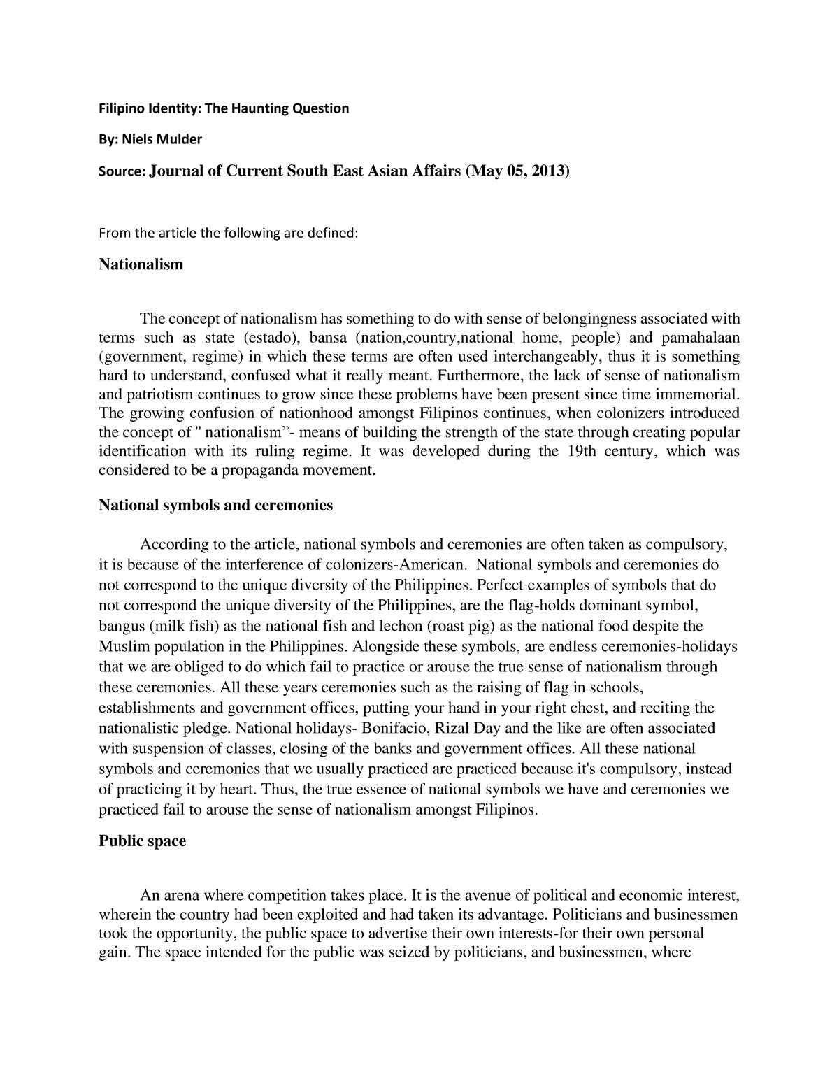 Niels Mulder- Filipino Identity; The Haunting Question - Filipino ...