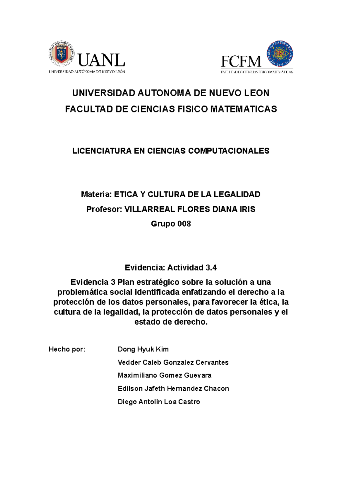 MGG Evidencia 3 - UNIVERSIDAD AUTONOMA DE NUEVO LEON FACULTAD DE ...