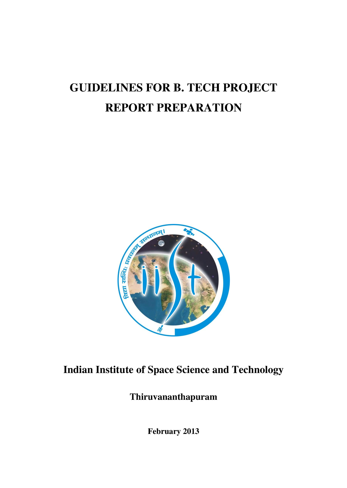 Final Year Project Report FormatD - GUIDELINES FOR B. TECH PROJECT ...