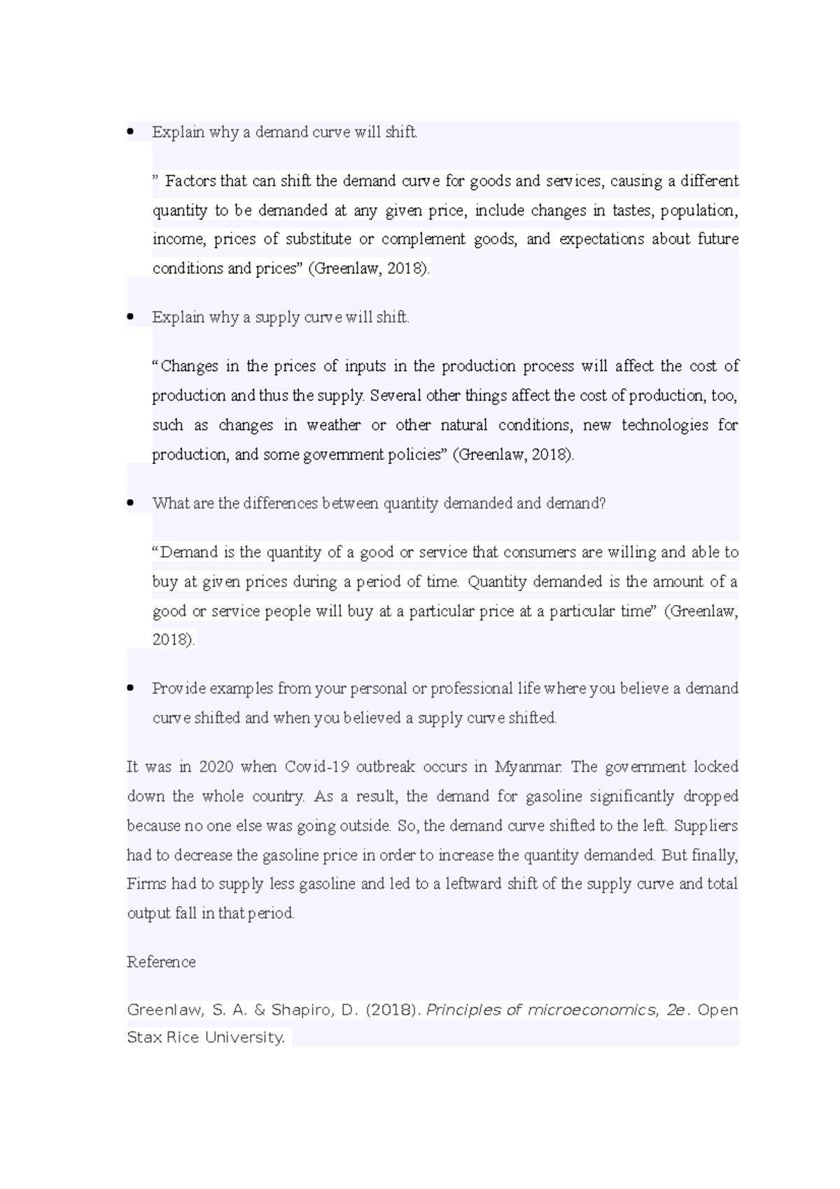 Unit 2 DA - Bus 1103 Unit 2 Discussion Assignment Microeconomics ...