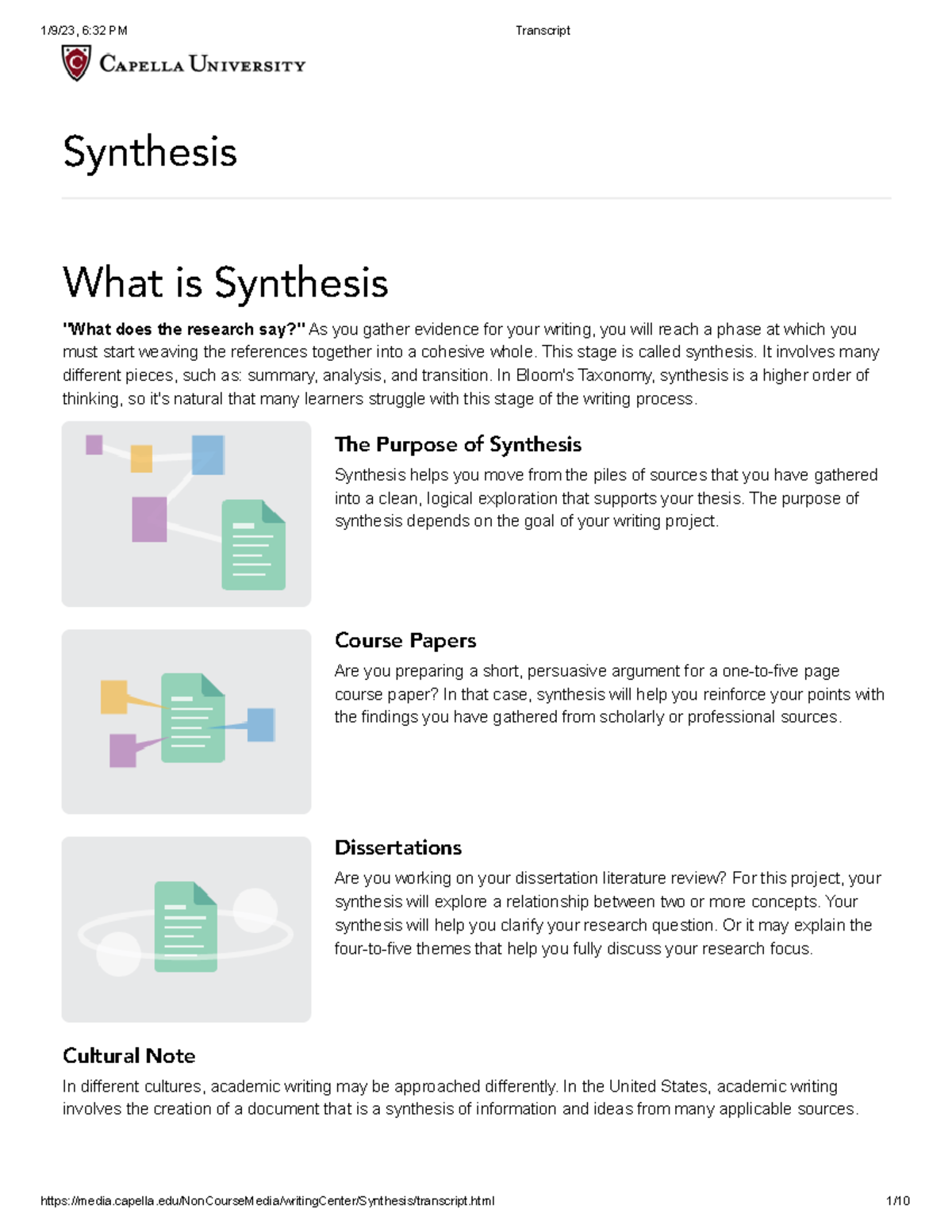 Synthesis Transcript - NURS FPX 8040 Galindo Kimberly Assessment 1 ...