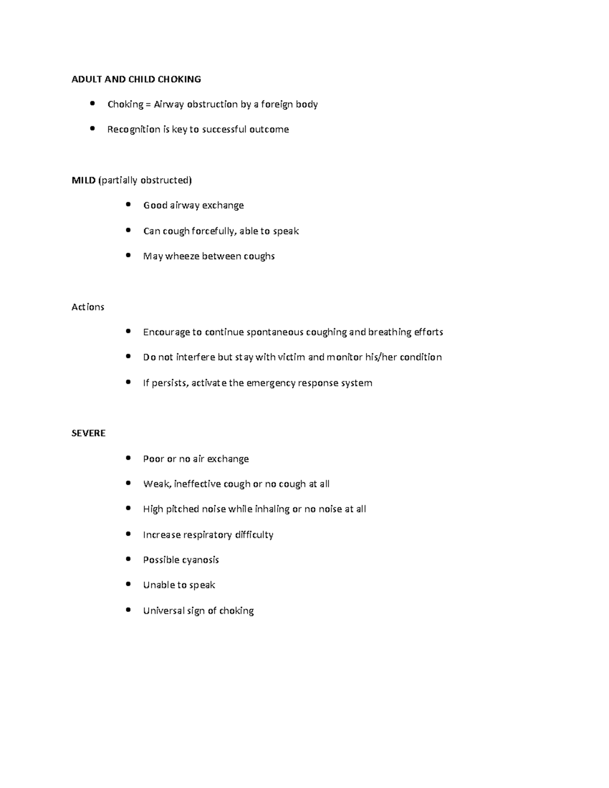 Adult AND Child Choking - Basic Life Support for Healthcare Providers ...
