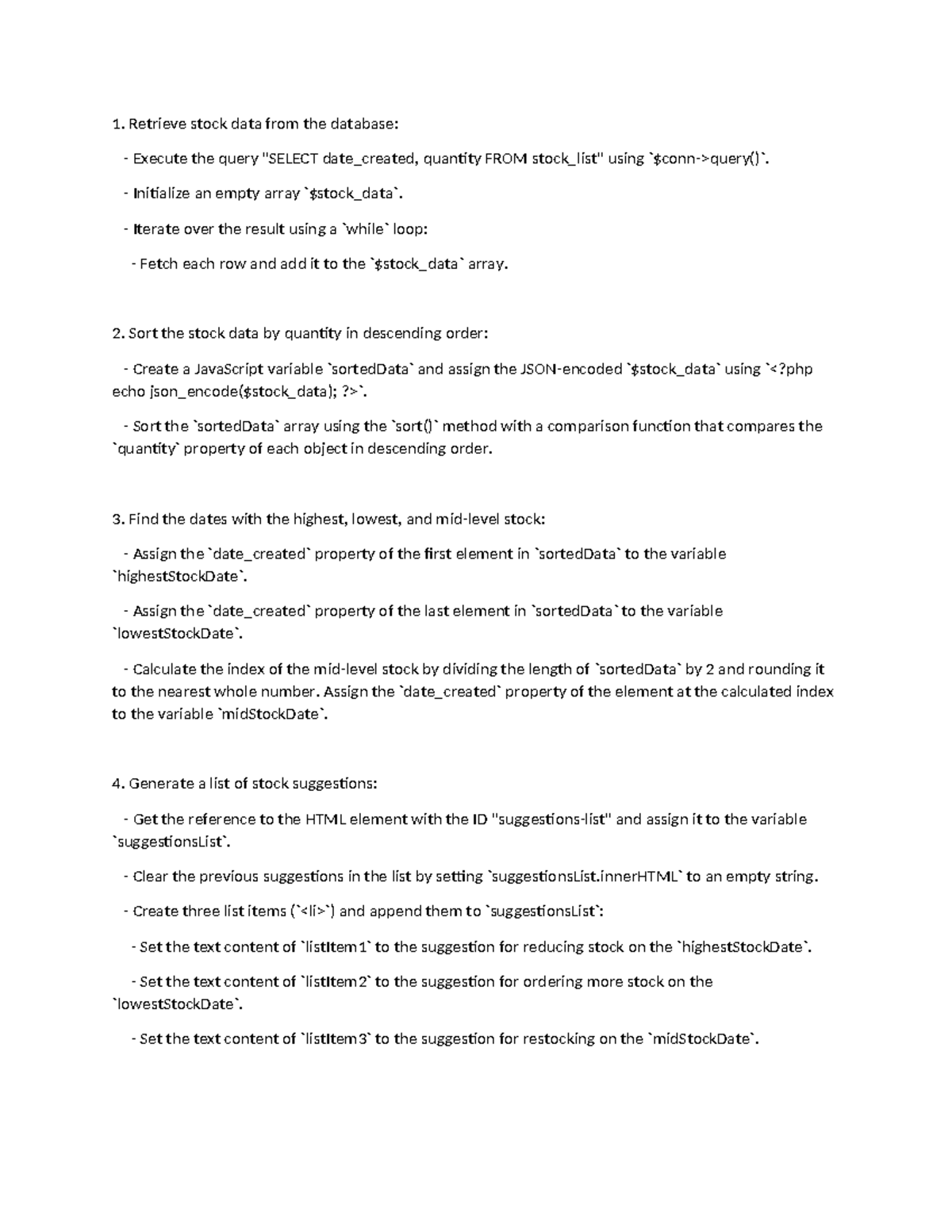 Algo stock bar - test - Retrieve stock data from the database: Execute ...