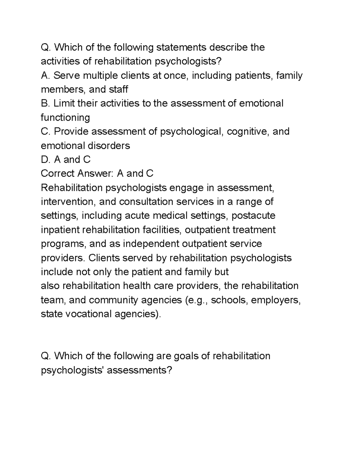 Chapter 04 Psychological Assessment and Intervention in Rehabilitation ...